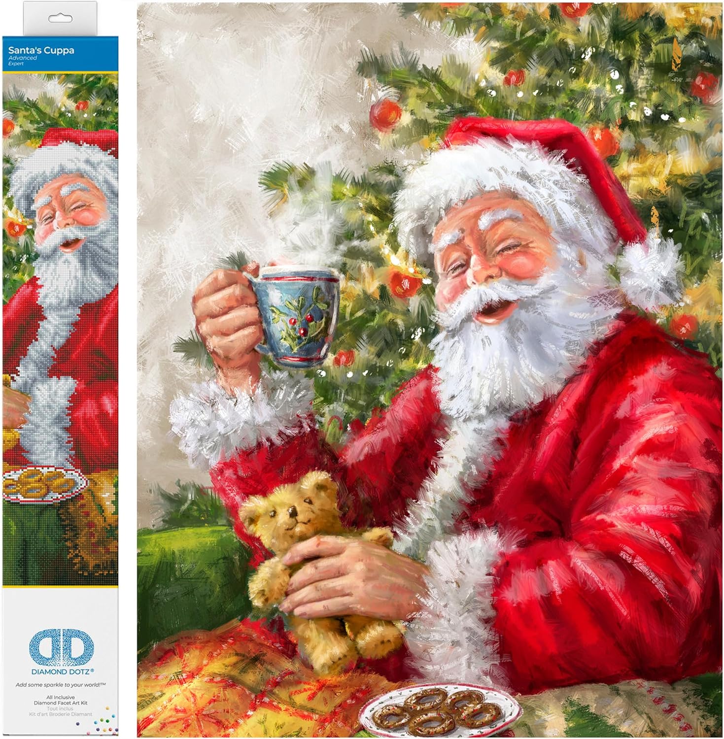 Needleart World Dotz Diamond Embroidery Facet Art Kit 20.5"X31.5"-Santa's Cuppa