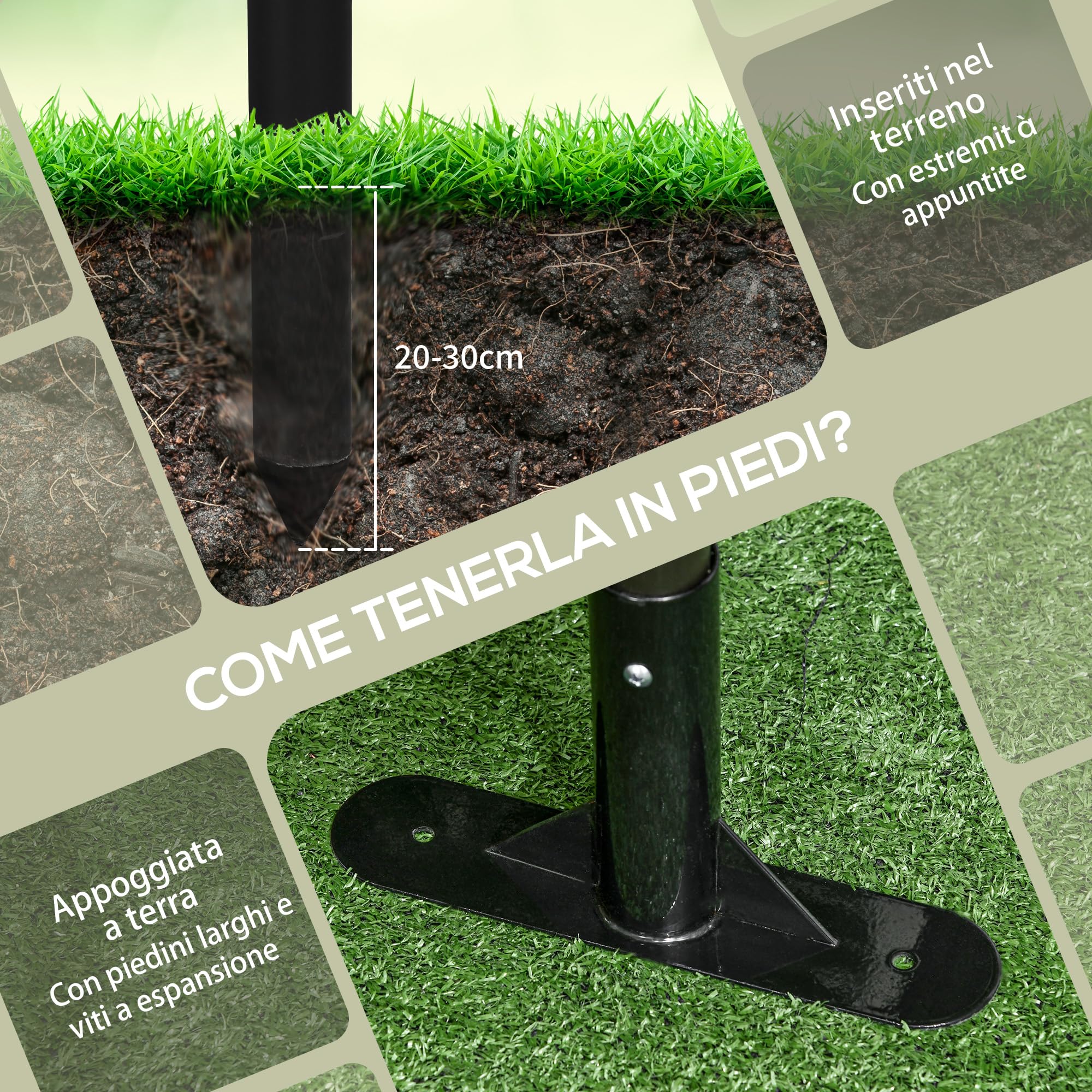 Outsunny Panneau Clotûre De Jardin Brise Vue Modulaire 93L x 22l x 150H cm | en Métal Extérieur, Décoratif, Avec Pieds Ou Piquets À Planter