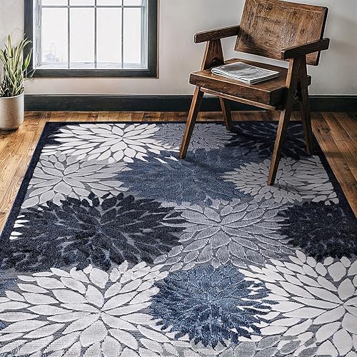 Miniatura 334 de CAMILSON Indoor Outdoor Rug 5x7 Bohemian Medallion Floral Area Rugs for Indoor and Outdoor Patios Easy-Cleaning Non-Shedding Living Room Garden and