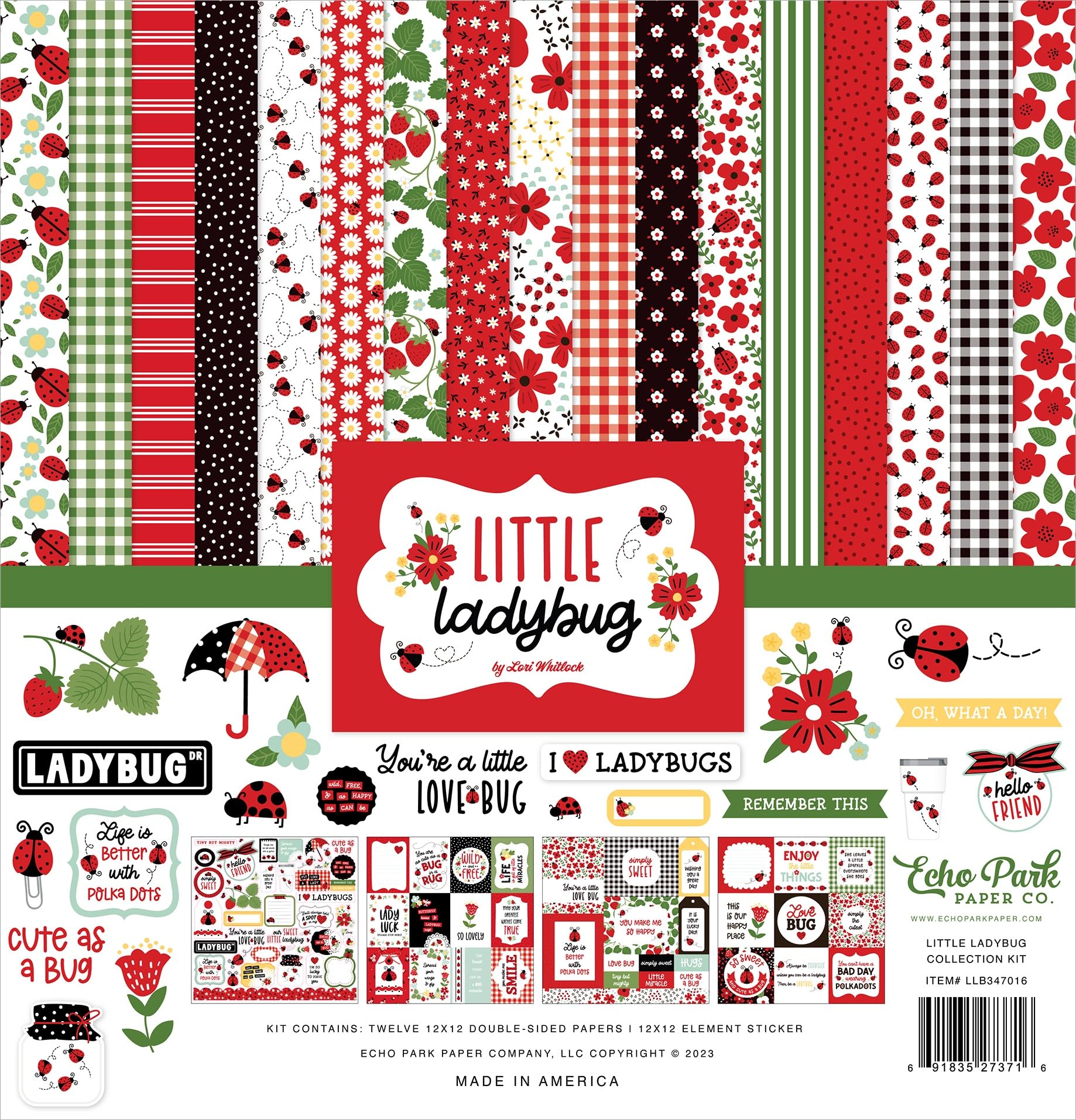 Echo Park Collection Kit 12"X12"-Little Ladybug, 12 inches x 12 inches