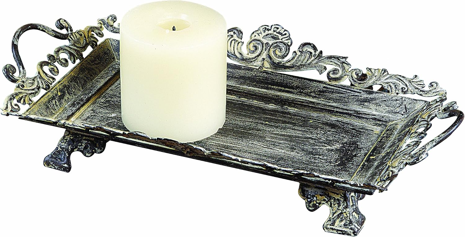 Creative CoOp DE0420 Metal Tray with Distress Antique