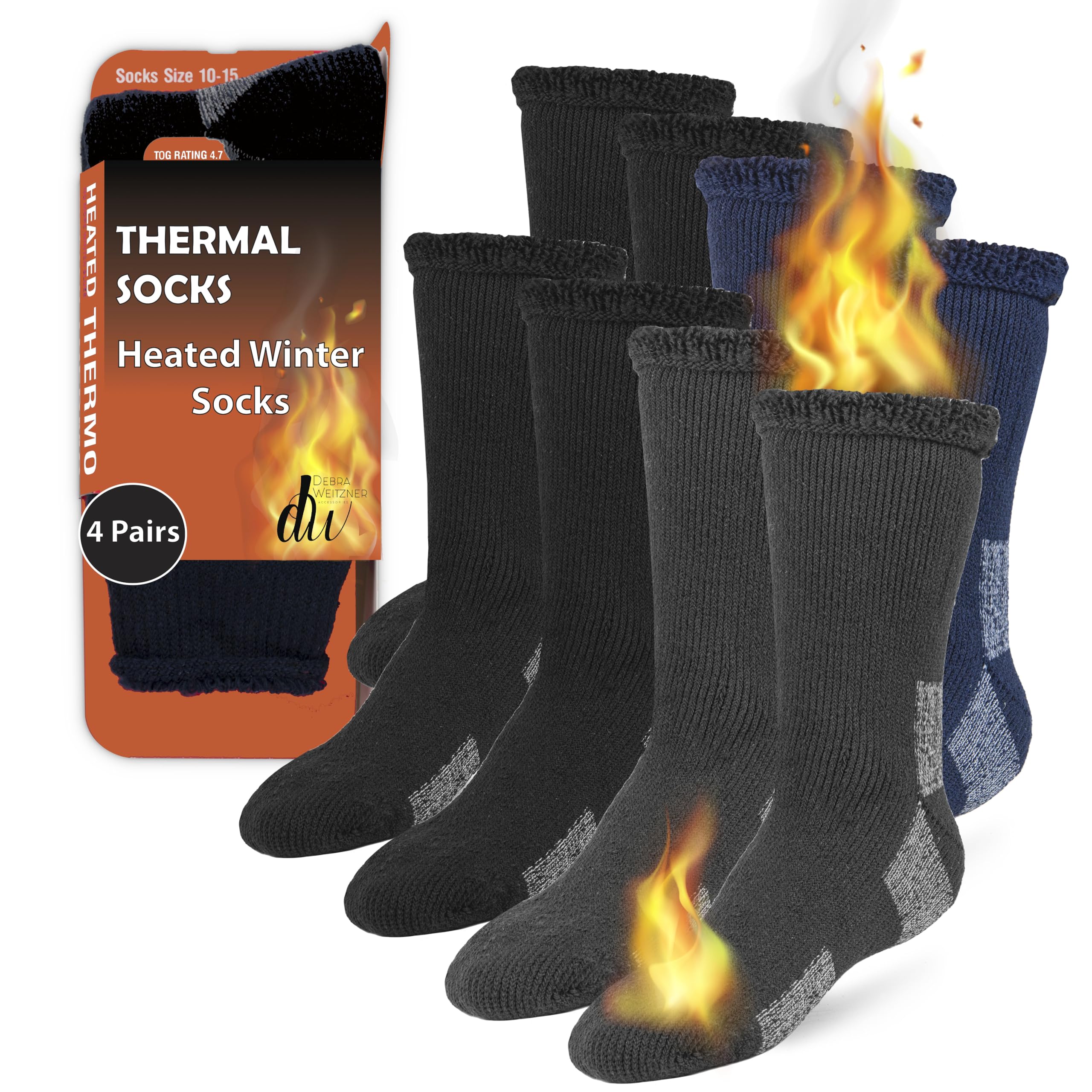 Debra Weitzner Thermal Socks For Men and Women Heated Winter Socks Insulated for Cold Weathers 6 Pack