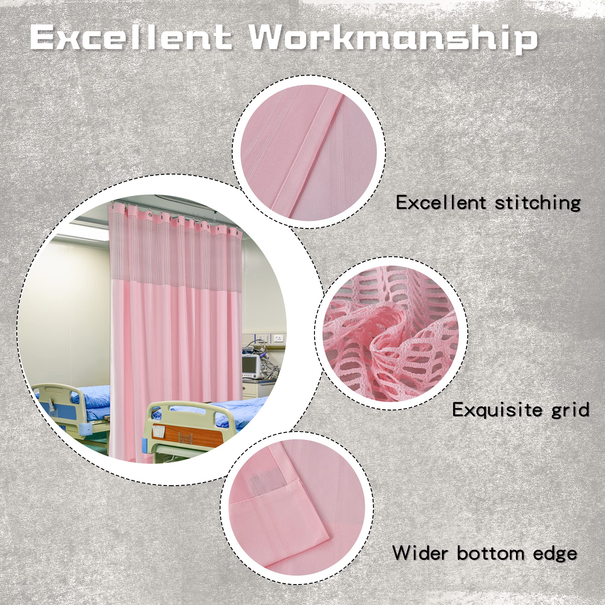 Pink Medical Curtain - Flame Retardant Privacy Screen -4 Pink Medical Curtain - Flame Retardant Privacy Screen -4