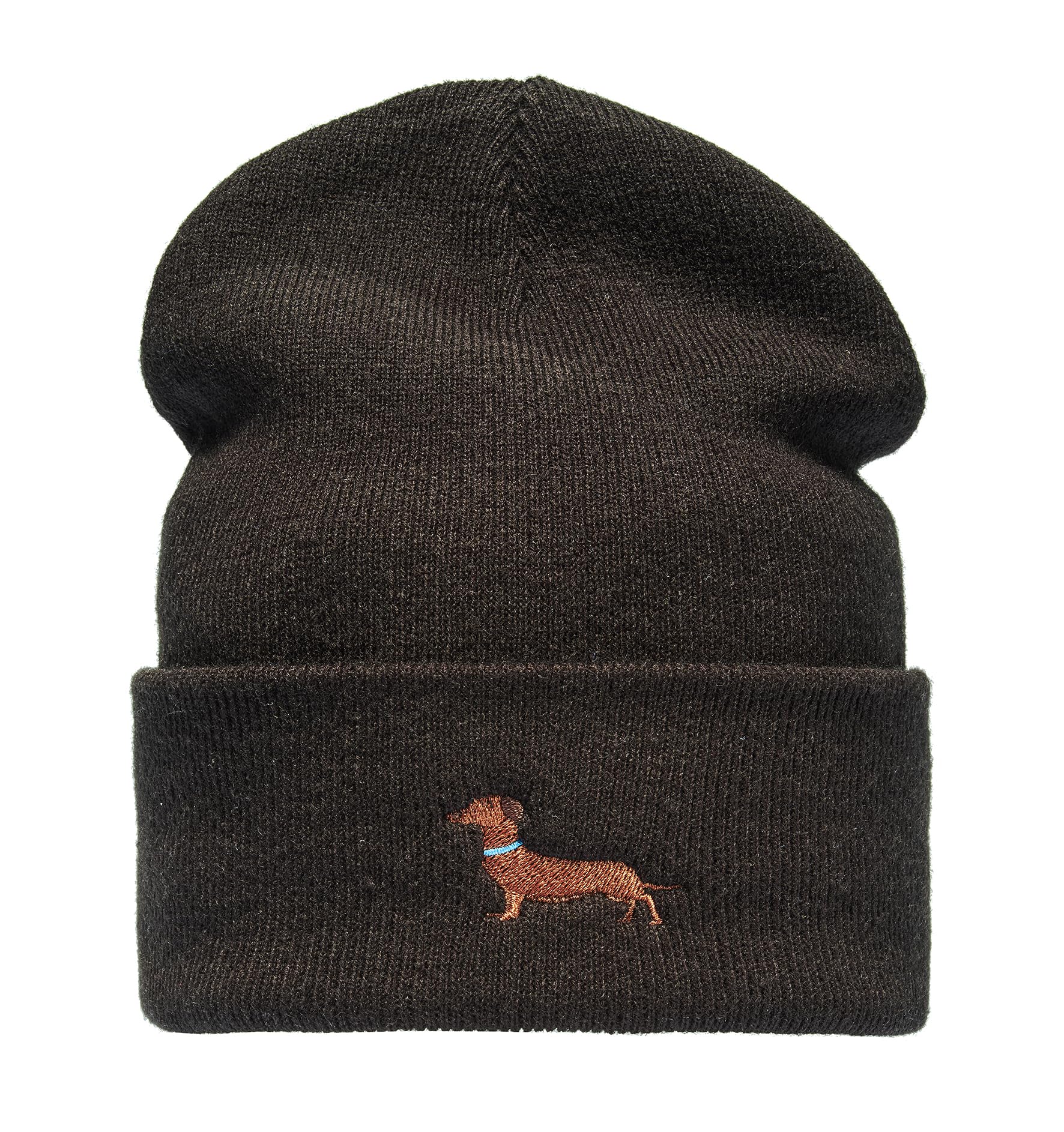 Baddery Beanie - „Dackel“ - Bestickte Strickmütze | Warme Wintermütze für Herren & Damen