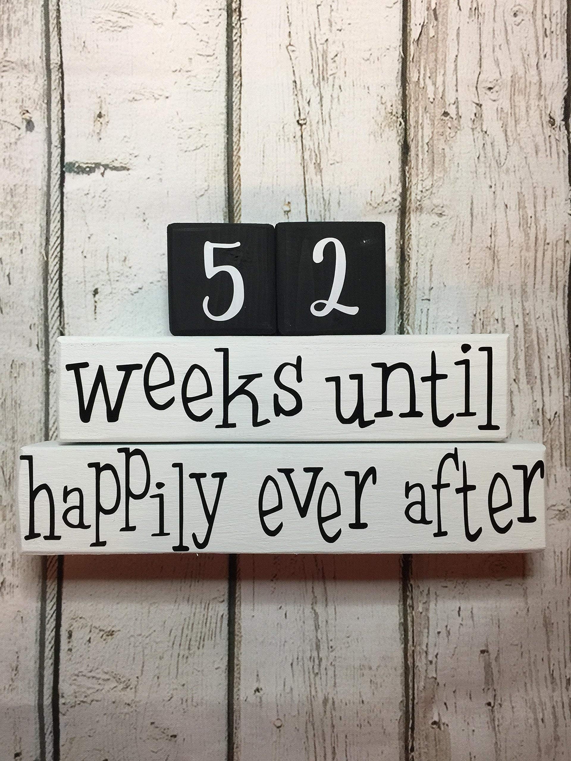 52 Weeks Until Happily Ever After Wedding Countdown Blocks