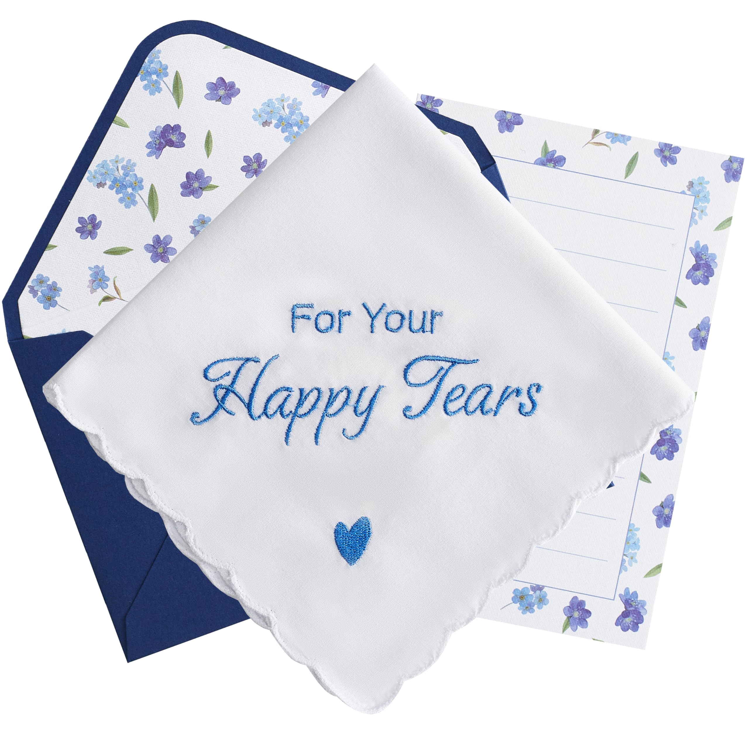 Happy Tears Handkerchief Wedding Gifts Something Blue Gift for Bride to Be Mother of the Bride and Groom Gift, AKI-103E-image-35