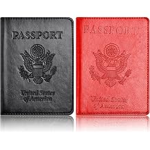 Eoehro Passport Holder for Travel Essentials-2Pack, Passport Wallet Cover Case for Travel Must Haves Accessories,Passport Book Holders for Women and Men