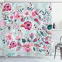 Vista 11 de Ambesonne Cortina de ducha de caballo, potente semental de Appaloosa, elegante estampado equino de campeón de sangre pura real, juego de decoración