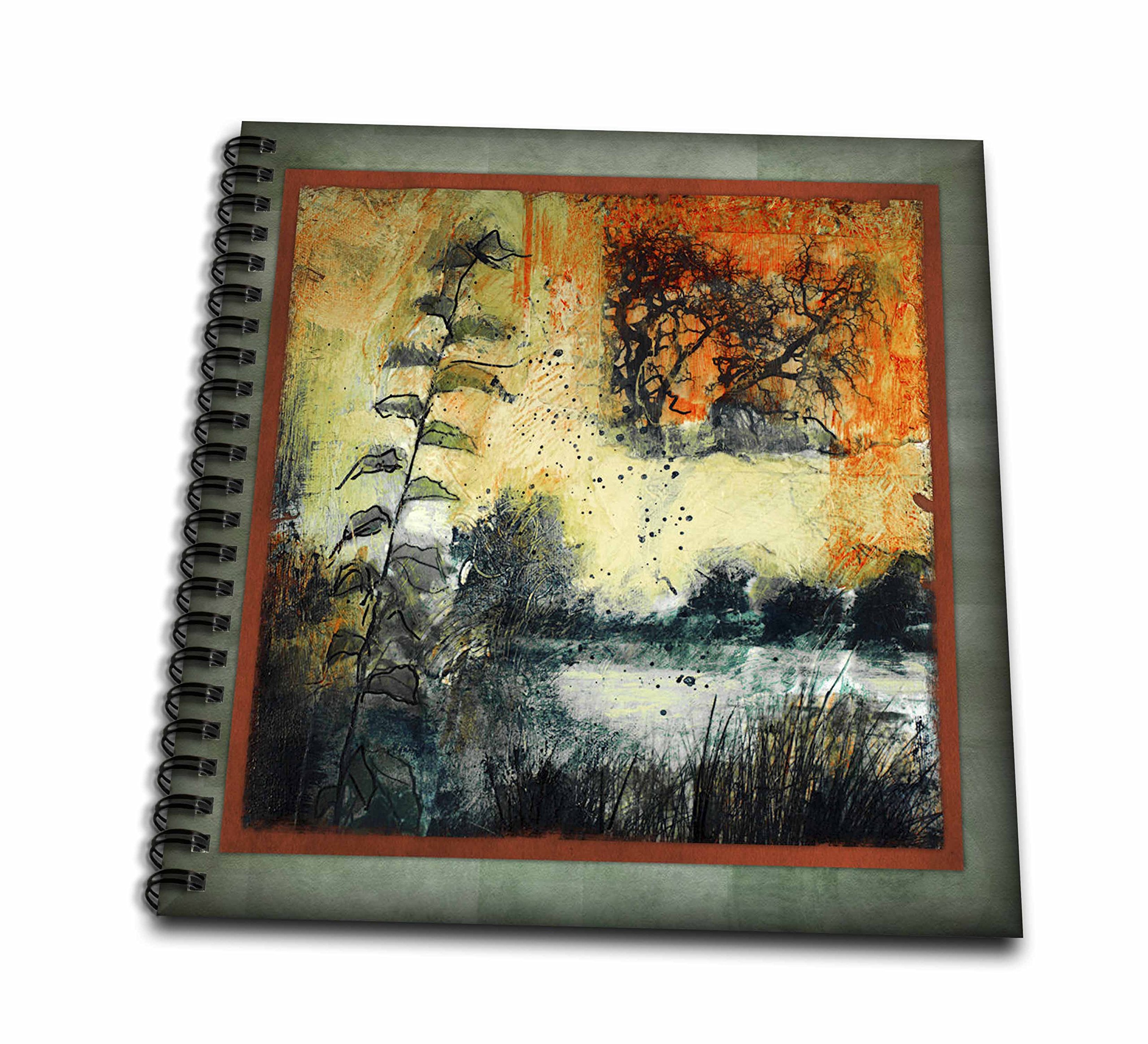 3D Rose Trees by River in Mixed Media Drawing Book