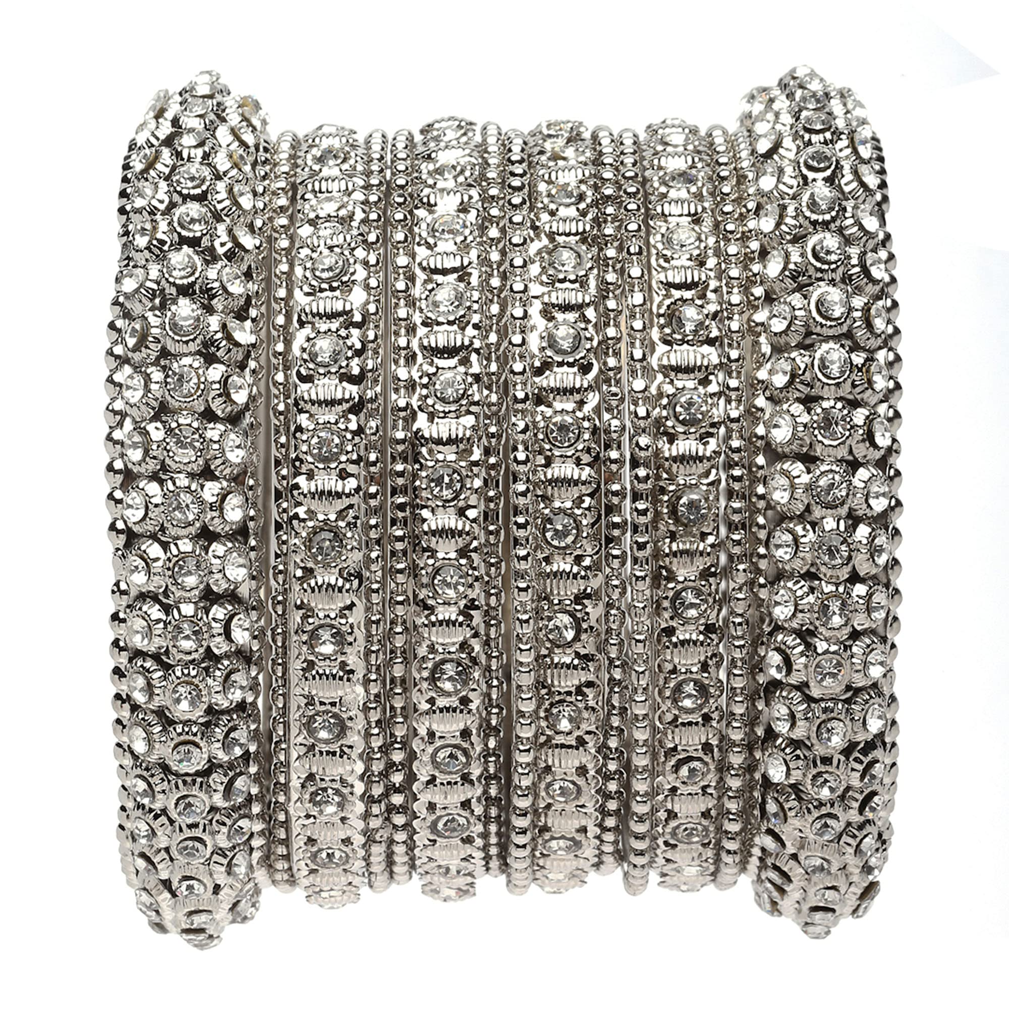 See full amazon price history chart for KENNICE Oxidised Silver-Plated White Artificial Stones studded Bangles Jewellery Set KENNICE Oxidised Silver-Plated White Artificial Stones studded Bangles Jewellery Set (B0C4KXP2H3) Amazon Price History, Amazon Price Tracker