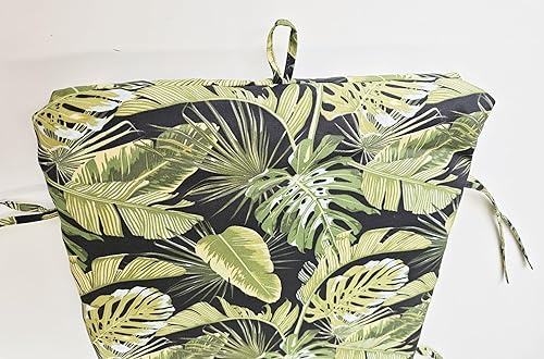 Miniatura 5 de Cojín cuadrado de esquina con respaldo alto para exteriores e interiores con asa y lazos, impermeable para el hogar, jardín, balcón, patio, playa,