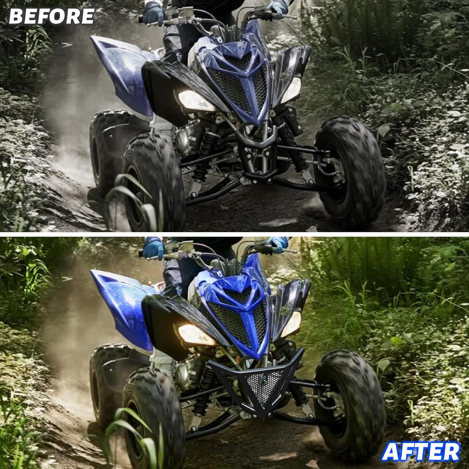 Front Bumper for Yamaha Raptor 700 700R 2006-2025, Black Iron Front Bumper Guard Brushguard Protector Kit for Yamaha Raptor YFM 700 / 700R 700R SE 2006-2025 Accessories