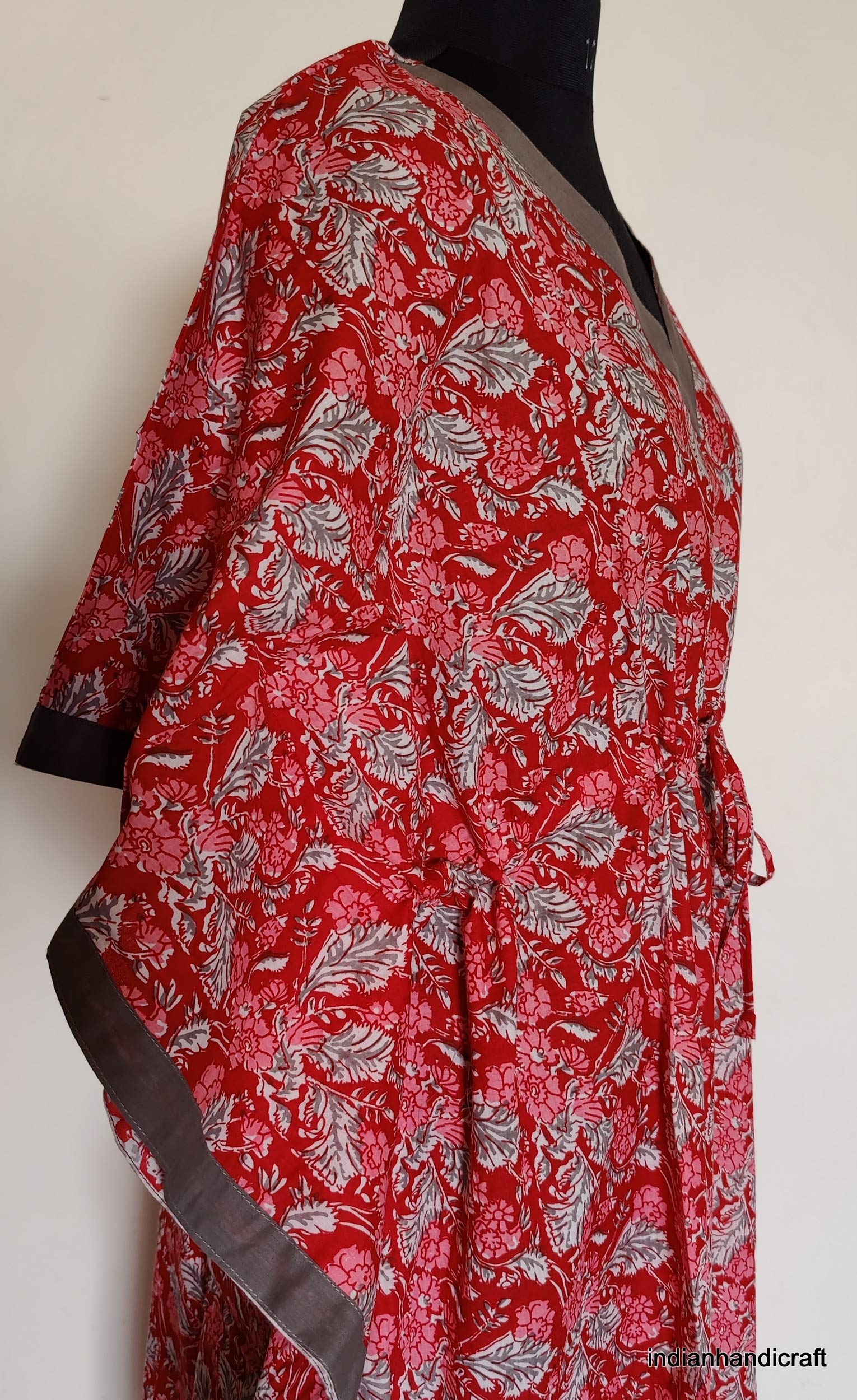 100% indiano bello stampato cotone kaftano mano blocco stampato Caftan nuoto copertura fino spiaggia usura Caftan 013