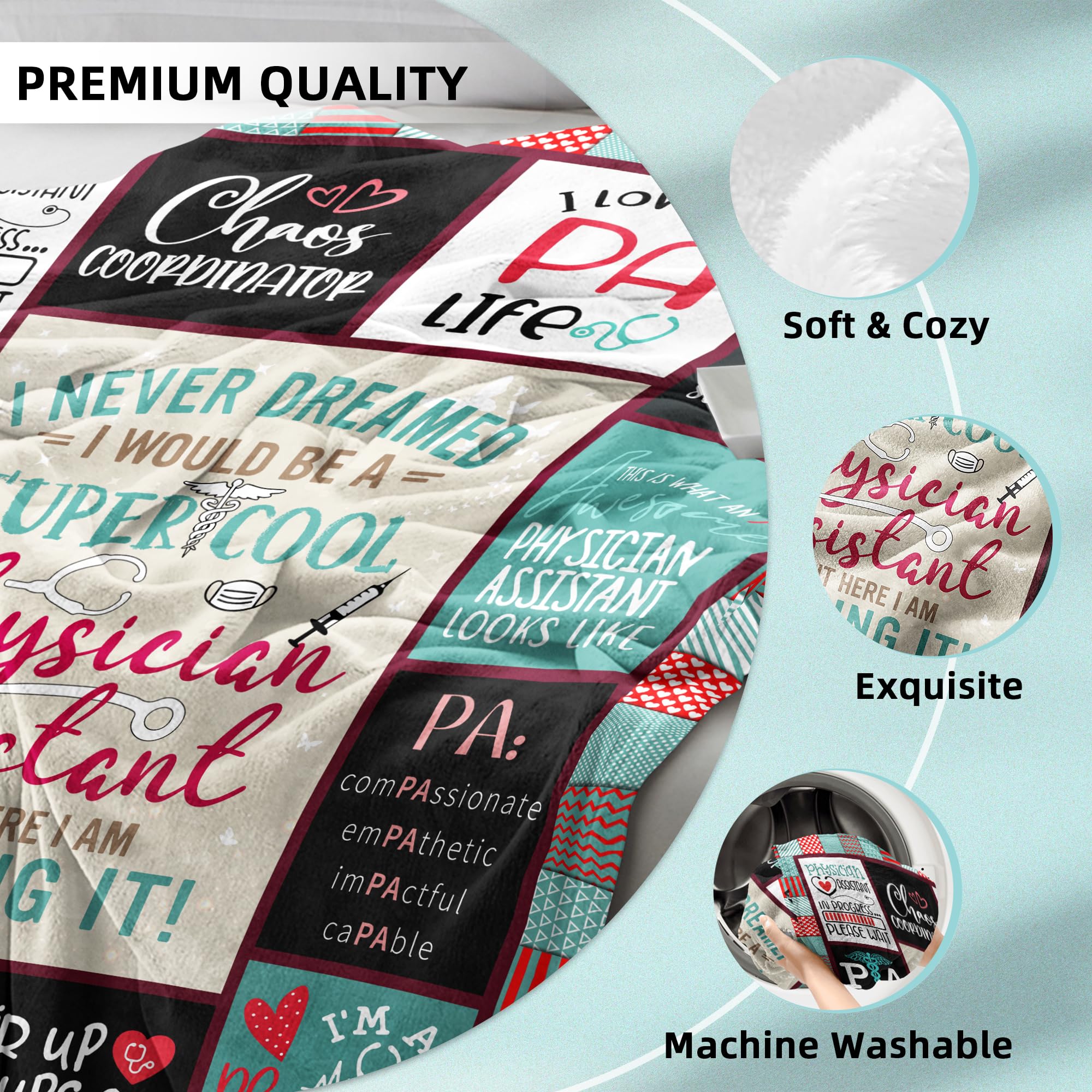 Physician Assistant Gifts Blanket 60"X 50", Physician AssistantGifts for Women, Birthday Gifts for a Physician Assistant, PA Student/School Presents