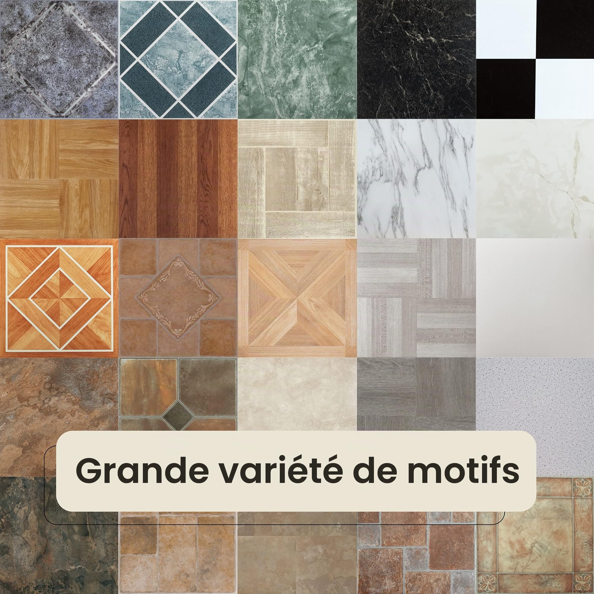 Nexus, lot de 20 carreaux de sol autocollants en vinyle de 30,5 x 30,5 cm, motif planche de chêne, revêtement de sol pour cuisine, salle à manger, chambres et salles de bains