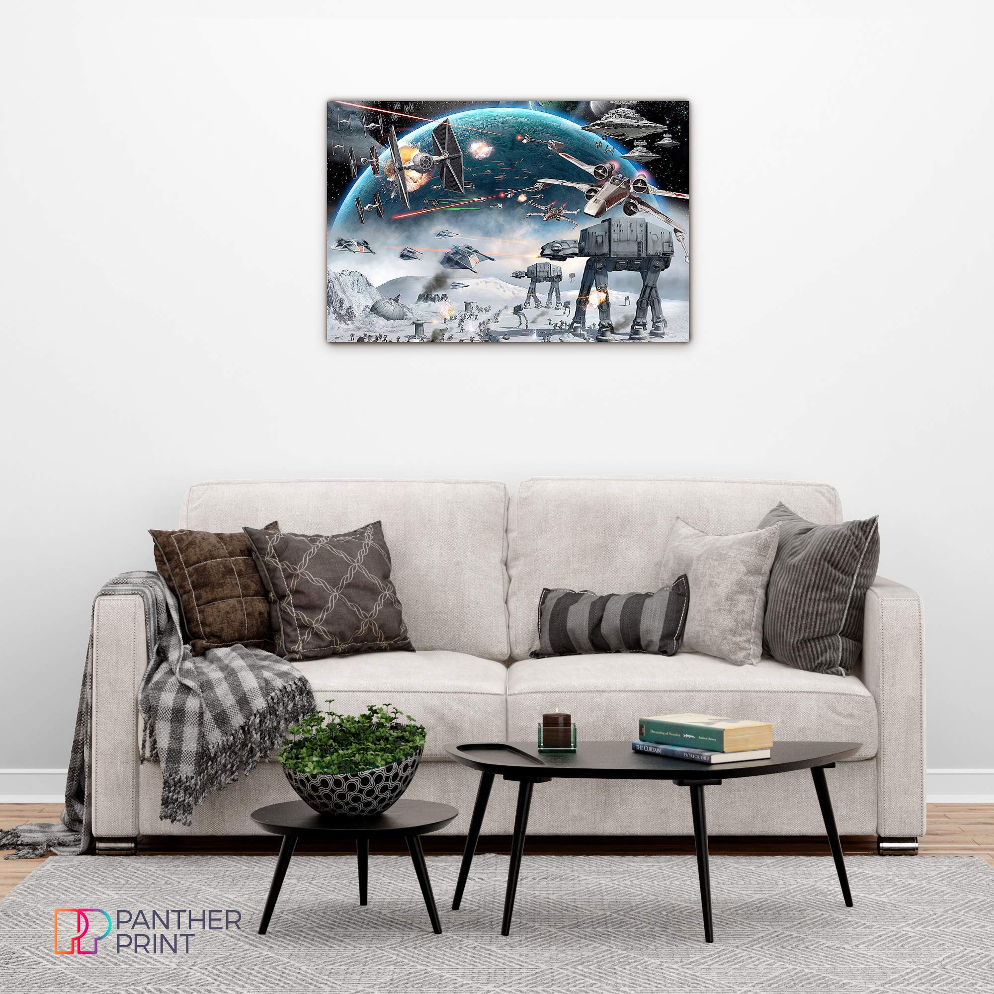 Panther Print, lienzo grande para sala de estar y dormitorio, diseño de Star Wars, hermoso arte enmarcado, impresión de calidad para ocasiones especiales