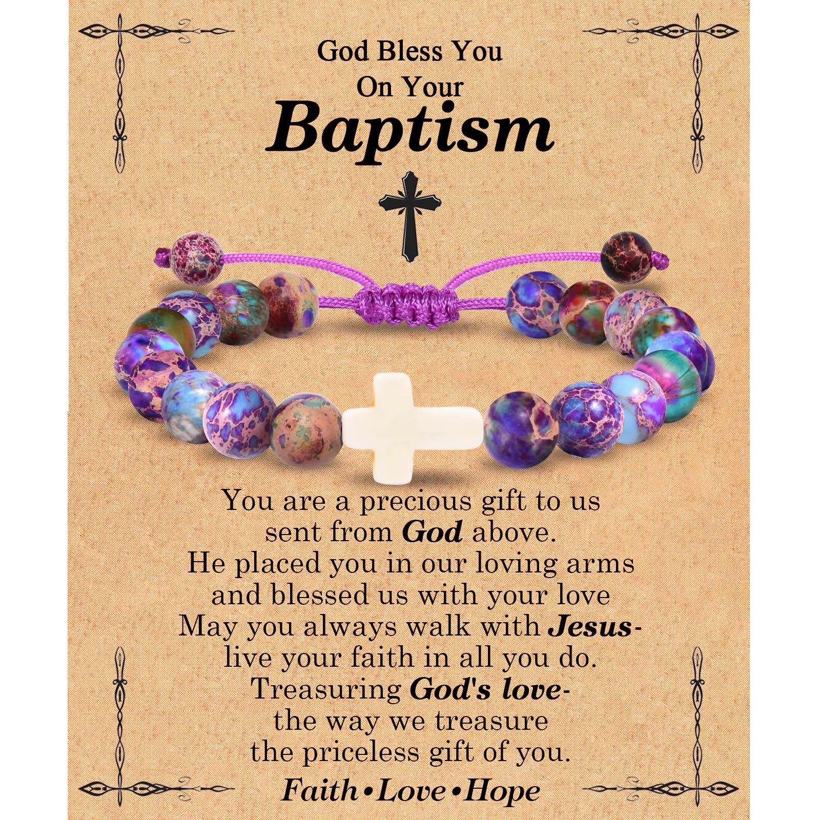 EFVISD Cross Bracelet Gifts for Boys Girls Christian Religious Gifts
