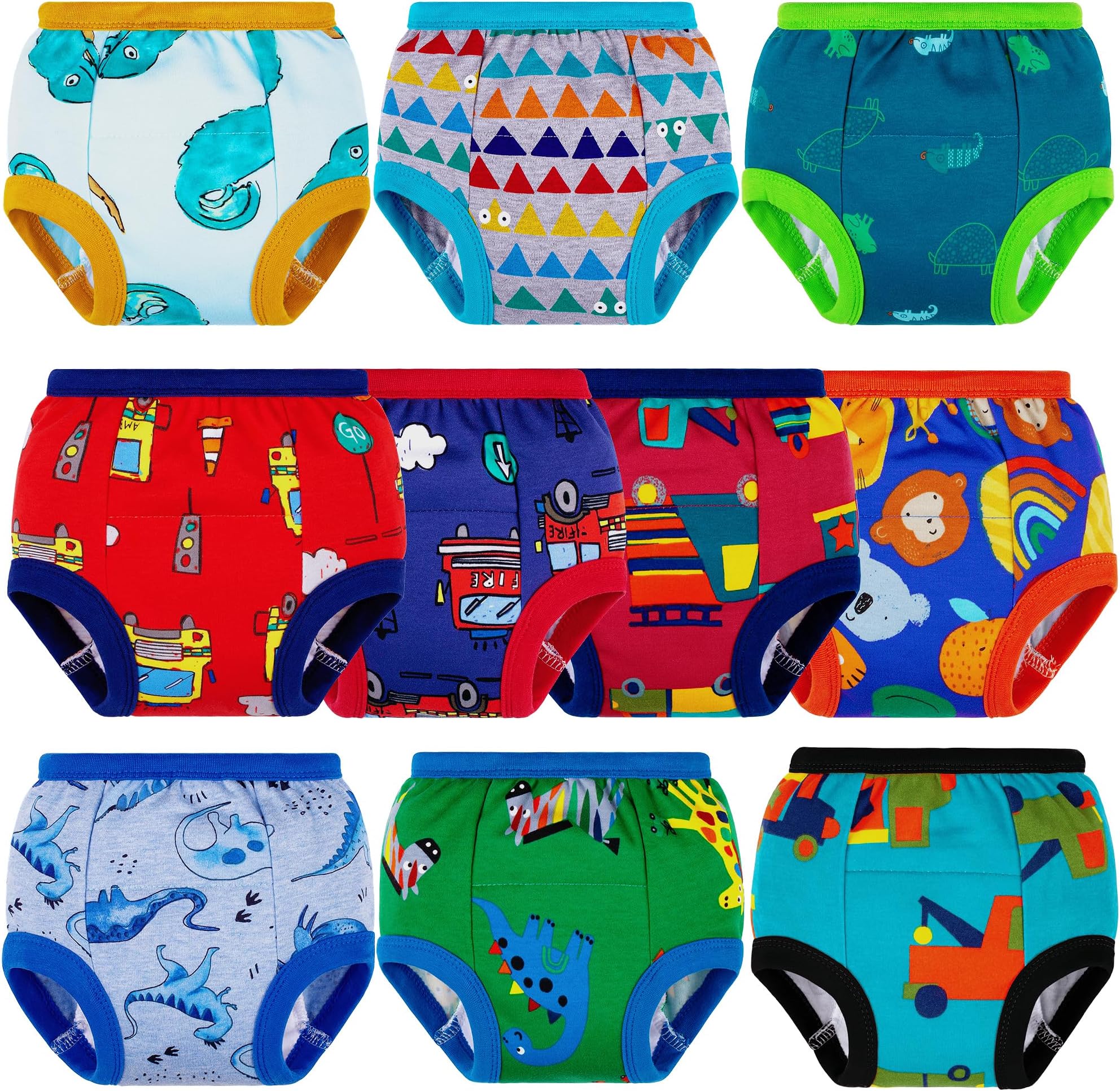 BIG ELEPHANT Toddler Training Pants, Soft Cotton Absorbent Training Underwear for Baby Boys & Girls