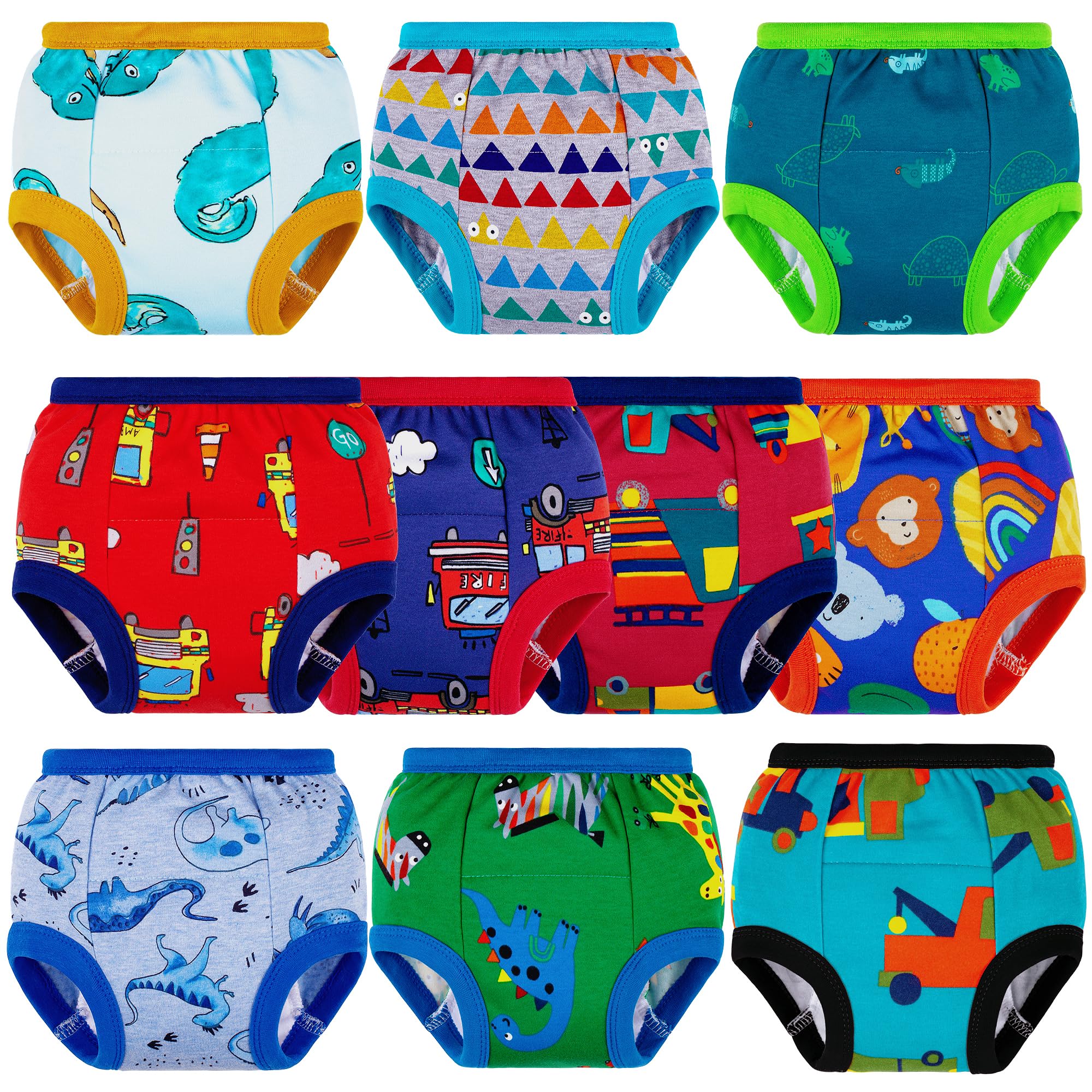 BIG ELEPHANT Toddler Training Pants, Soft Cotton Absorbent Training Underwear for Baby Boys & Girls, 12 Months - 9 Years