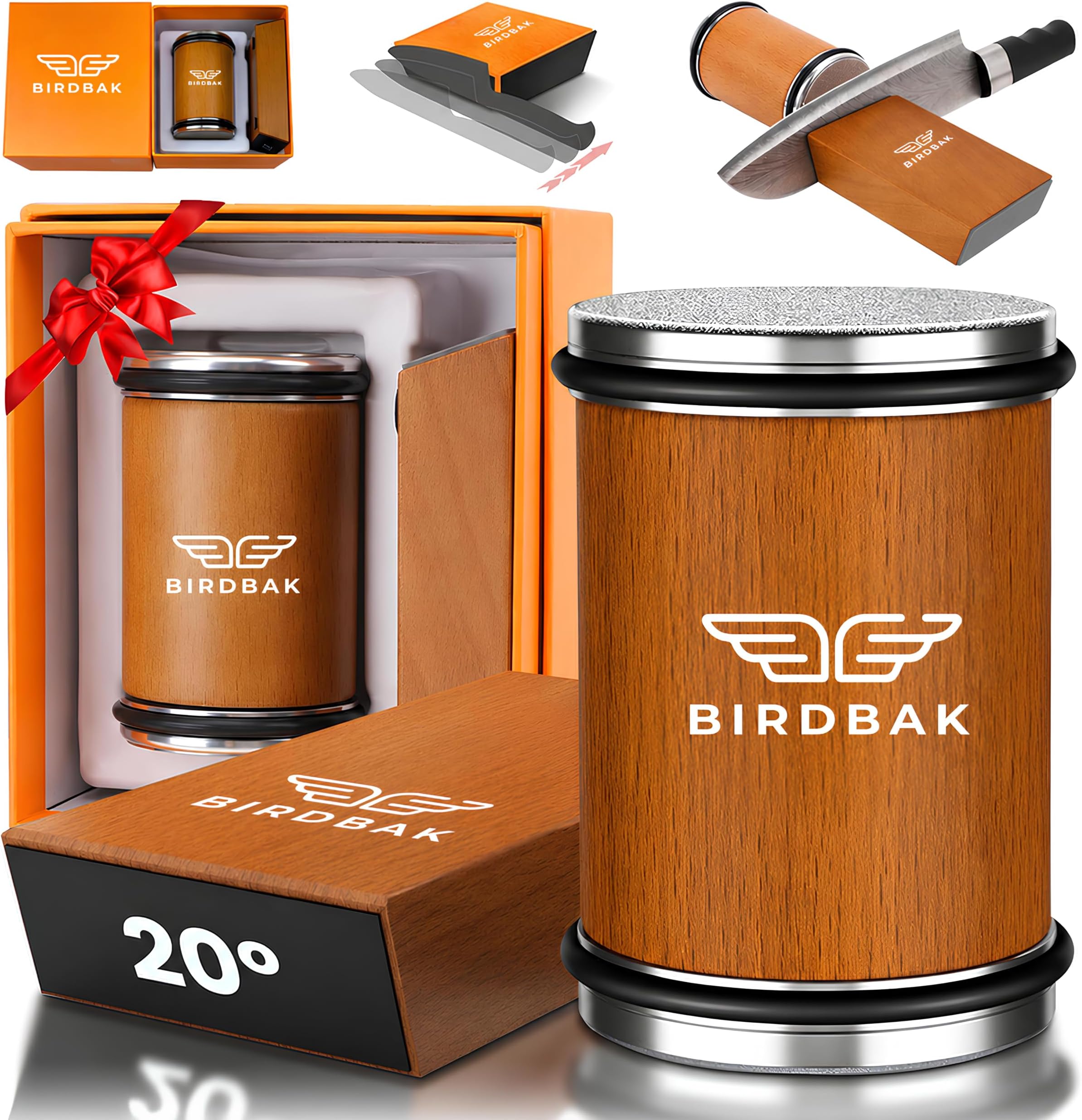 The Original Premium Rolling Knife Sharpener Kit - Ultimate Knife Sharpening Solution - With Diamonds and Ceramic for Steel of Any Hardness, Knife Sharpener 15 and 20 degree For Kitchen Knives