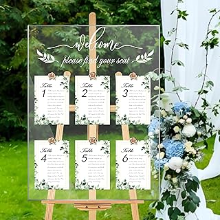 Wedding Seating Chart Board Display, 24x18 Inch Welcome Please Find Your...