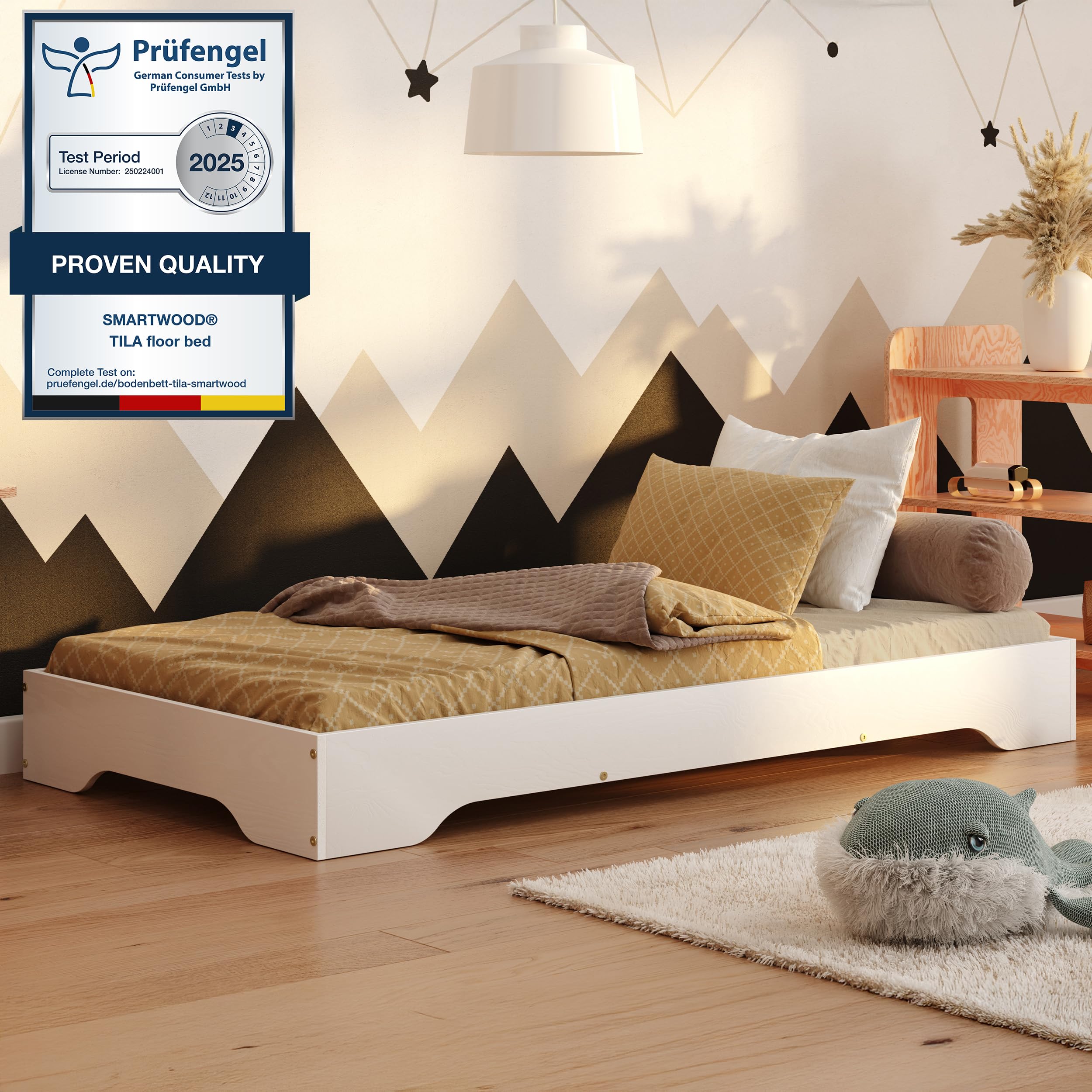 Letto Singolo Smartwood TILA 7 | 60x120 Cm Con Rete A Doghe, Legno Naturale - Foto 11