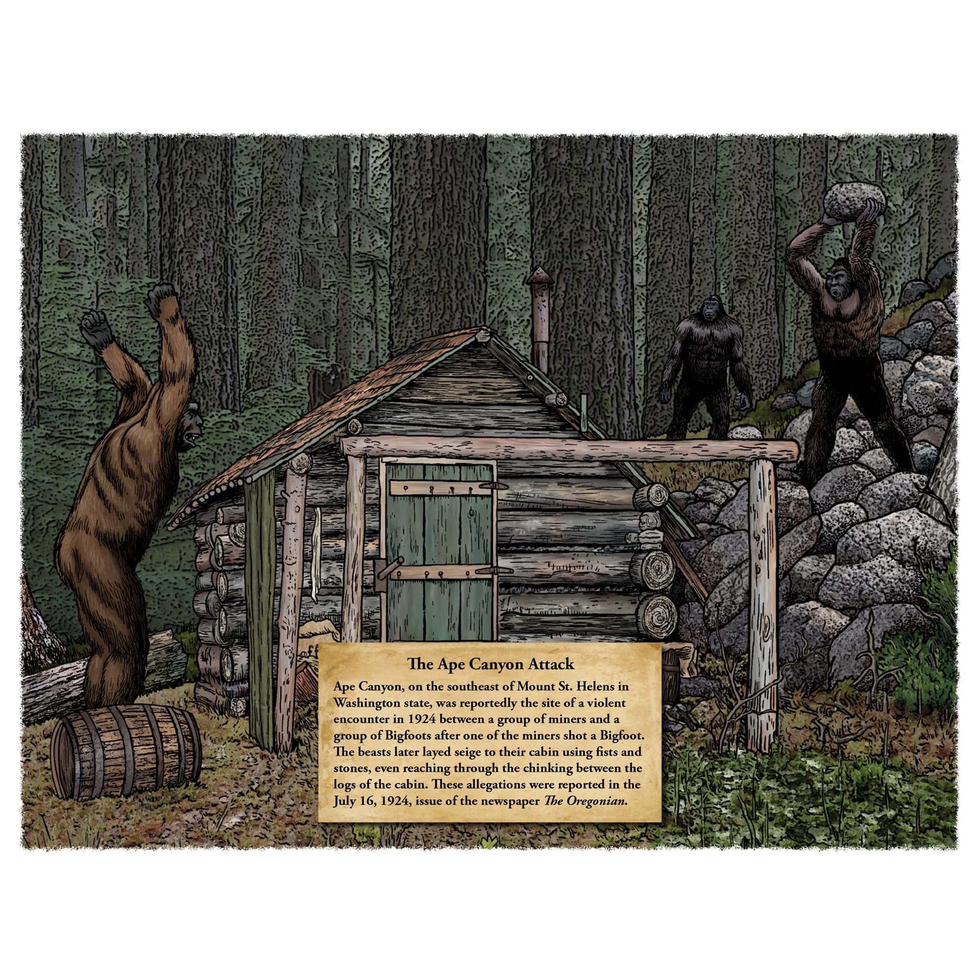 Calendario 2025 Bigfoot – Calendario de pared de 13 meses de 11 x 19 pulgadas abierto – Regalo divertido para los fans de Sasquatch, Cryptids, y lo desconocido (encuentros peligrosos)