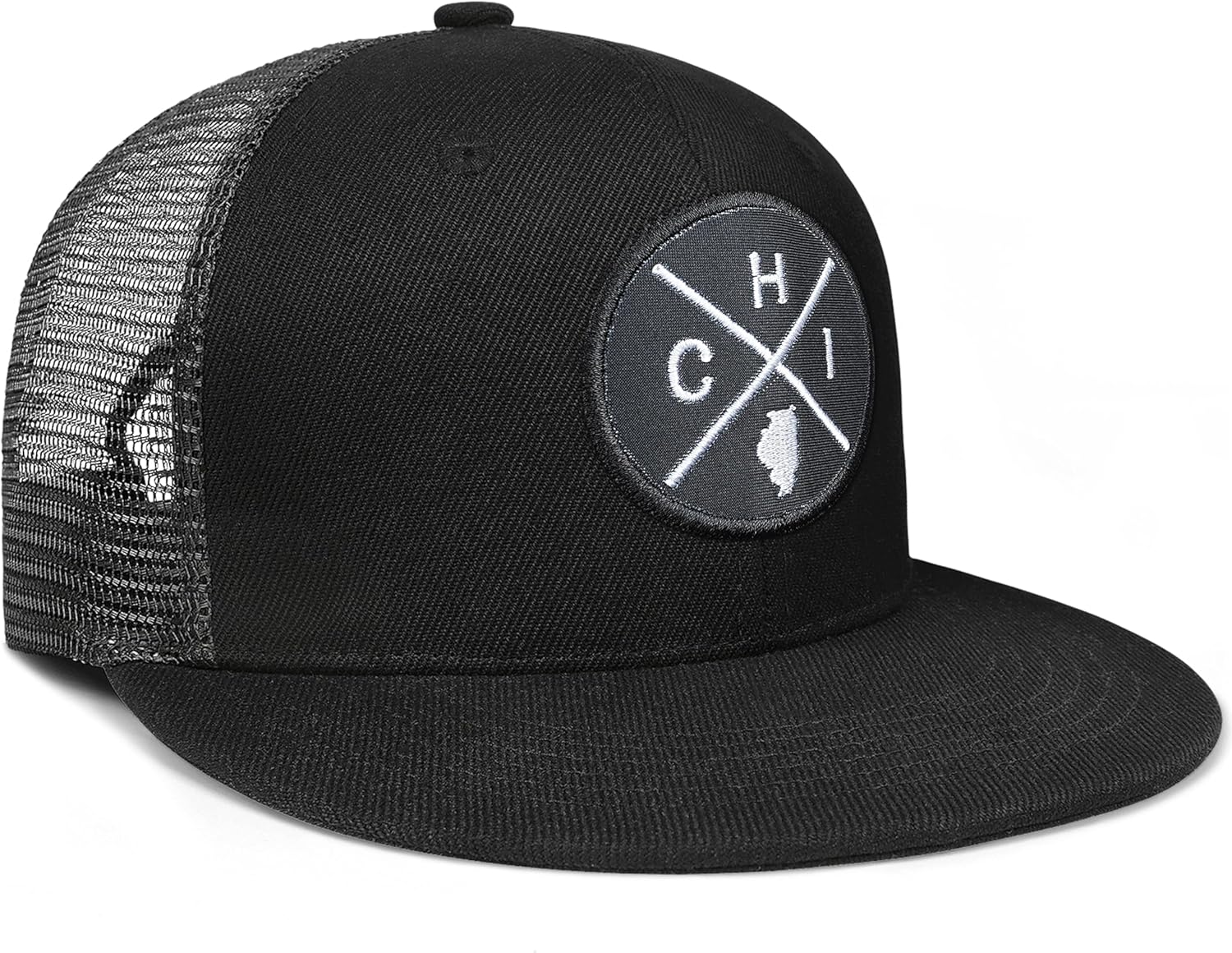 City Flat Brim Snapback Trucker Hat Unite State Adjustable Baseball Cap Mesh Hip Hop Flat Bill hat for Men & Women - Image 2