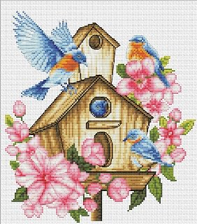Cross Stitch Kits Stamped Full Range of Embroidery Starter Kit for Beginners Pre-Printed Pattern 14CT 2 Strands 11.81 * 12.99in - Spring Dance