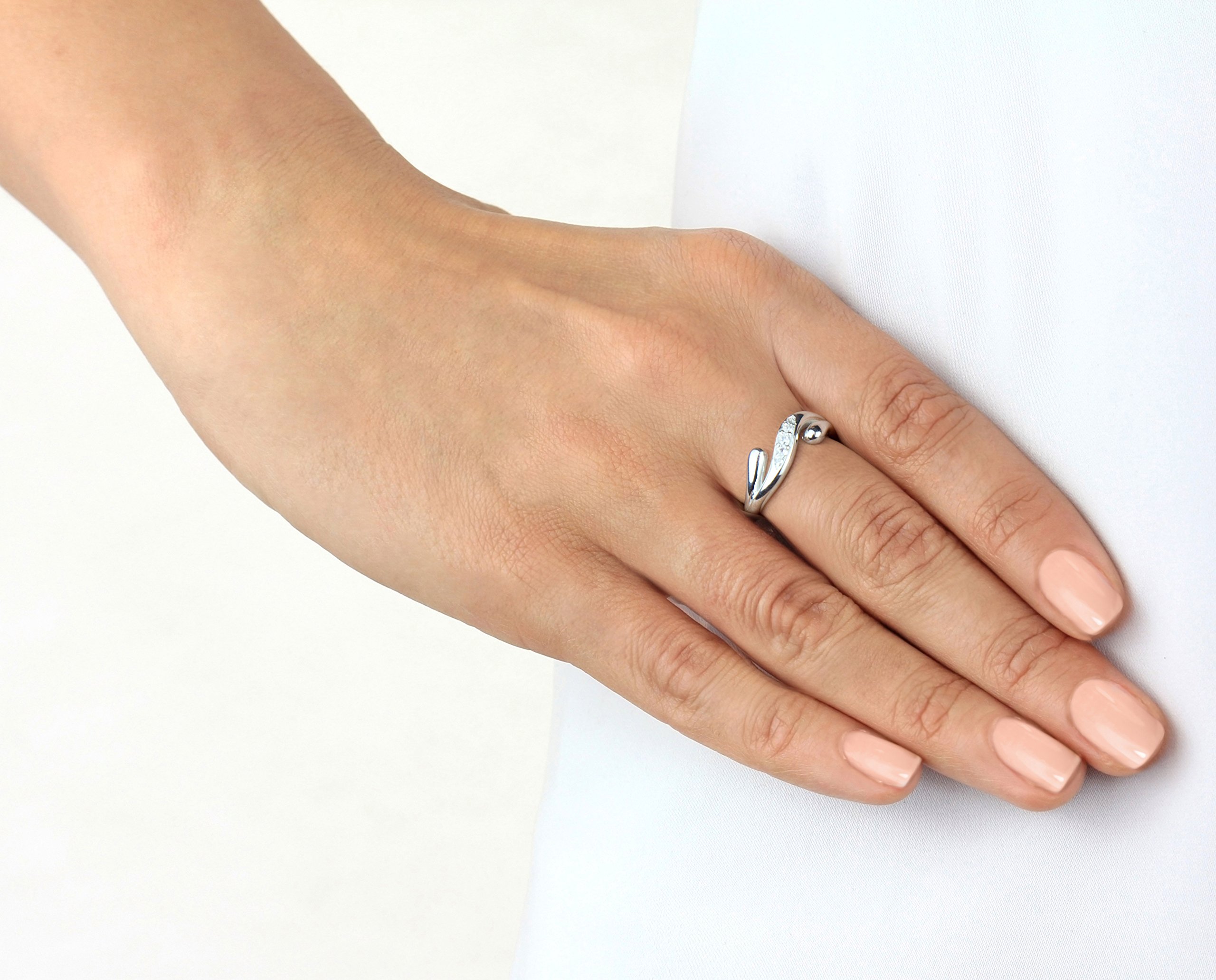Tuscany Silver Anello da Donna in Argento Sterling 925, con Zirconio Cubico