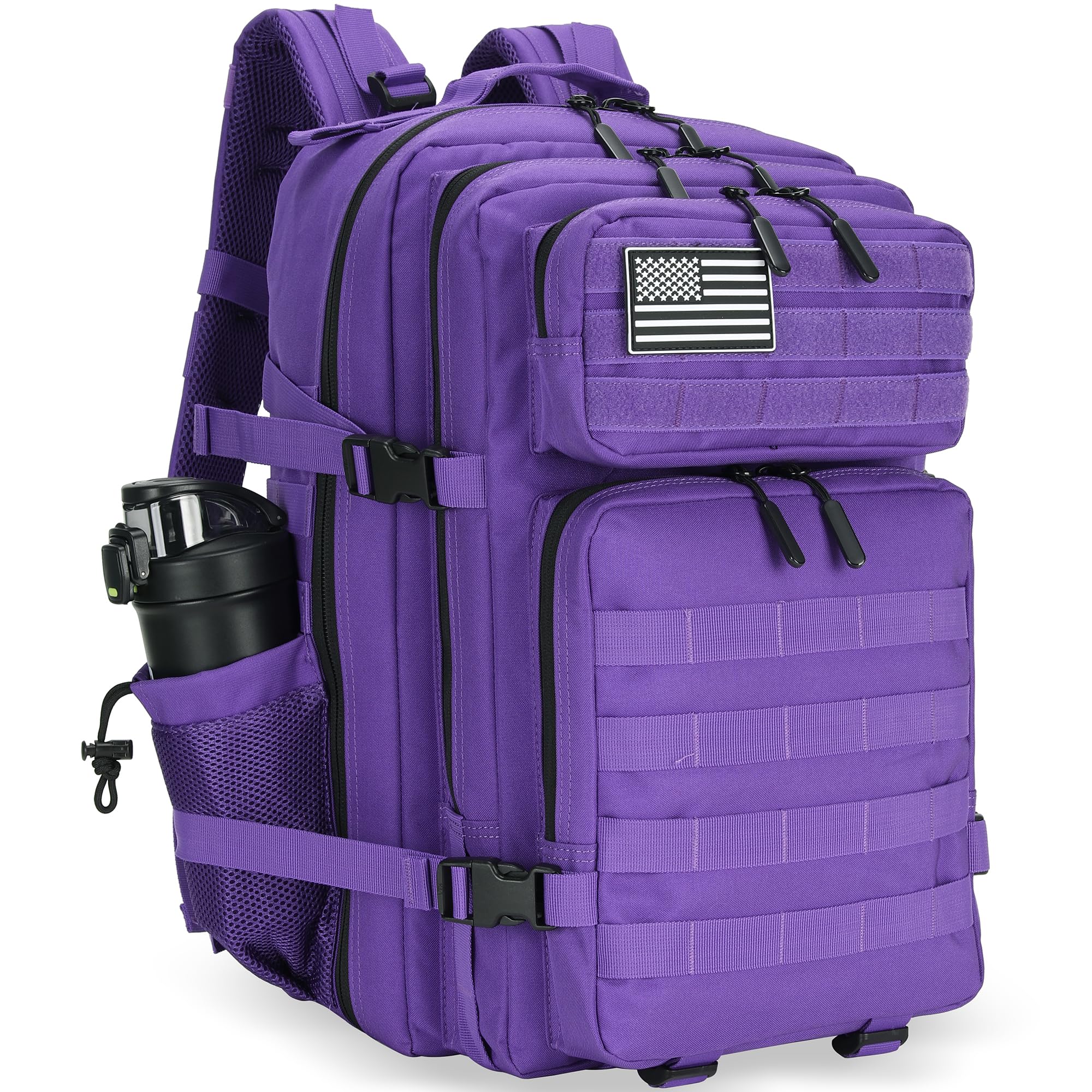Lovelinks21 Taktischer Assault-Rucksack, 45 l, 3-Tages-Angriffspack mit Molle, wasserdichter Rucksack für taktische Rucksäcke, Violett, Large, Rucksack