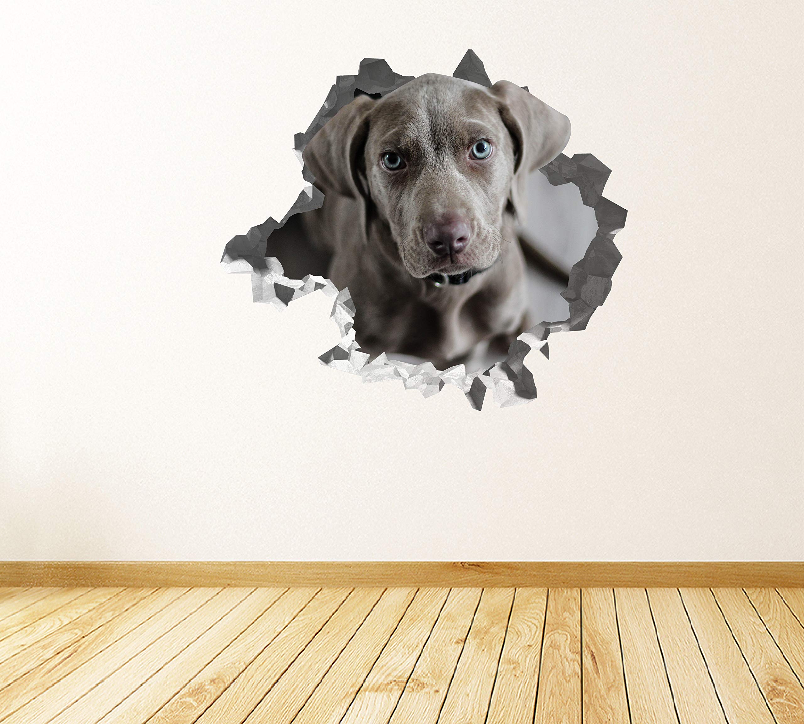 Cachorro Weimaraner Pegatina - Calcomania Animales - Decoración de Cuartos Niños - Sticker de Perros - Decoración Infantil - JS367 (Gigante: 127 cm x 117 cm)