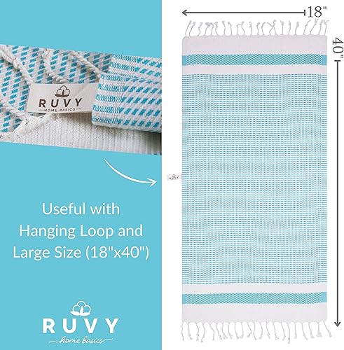 Vista 41 de Ruvy Home Basics - Toallas de mano turcas para baño - Toallas decorativas de algodón para baño, cocina, yoga, gimnasio, té, paños de cocina, rostro