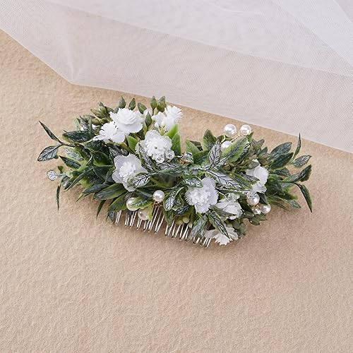 Miniatura 5 de Wedding Flower Hair Comb - 4 Pieces Handcrafted Bridal Floral Combs Woodland flower Combs for hair for Women Girls Birthday Bridal Shower Bride