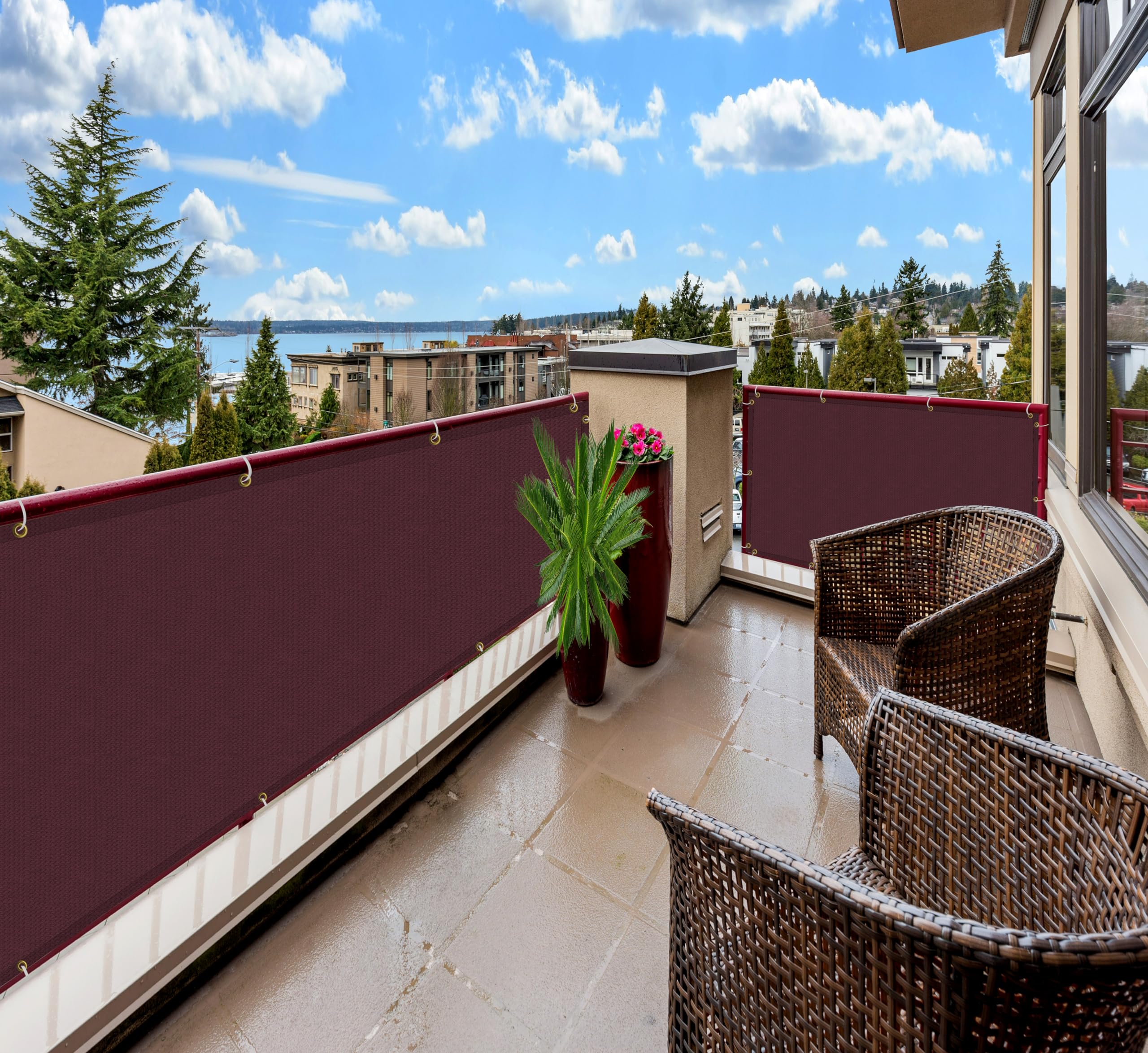 HDPE Fabric Self Fold Baby Kids Safety Net Protector for Balcony & Staircase Railing Guard,Balcony Stairway Net Baby Safety Products for Indoor&Outdoor(Burgundy Color, 0.80X3 MTR)-image-17