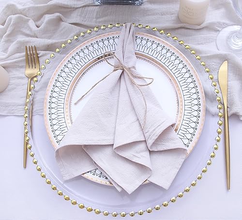 Miniatura 10 de Servilletas de tela a granel, servilletas de lino 100% algodón suave, servilletas lavables de otoño con bordes con dobladillo para decoración de