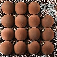 Vista 1 de Liliful - 15 bolas de Navidad, de terciopelo, a granel, flocadas, de plástico, adornos decorativos para colgar, decoración de árbol de Navidad Marrón