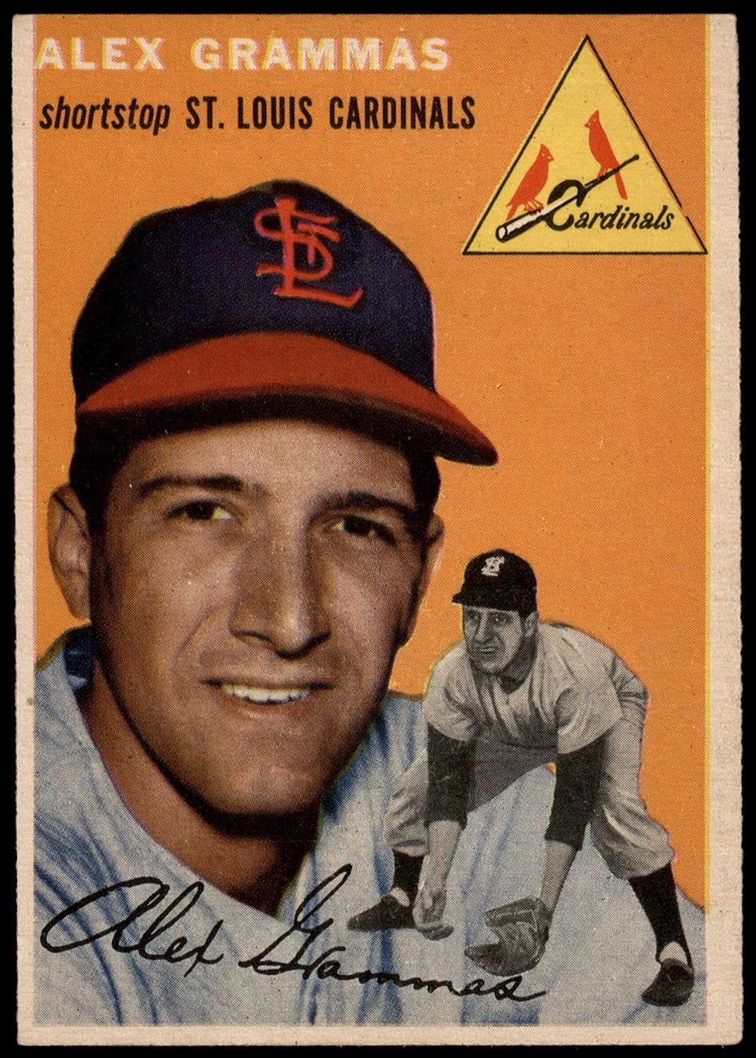1954 Topps #151 Alex Grammas St. Louis Cardinals (Baseball Card) EX Cardinals