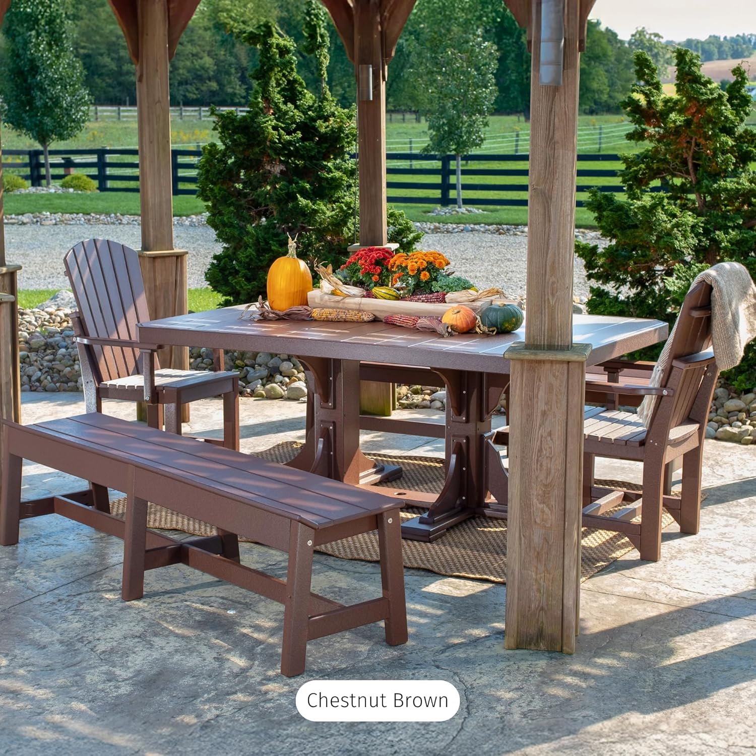 LuxCraft Poly 4' x 6' Rectangular Dining Table, 30.25" Height, Outdoor Patio Table, Made with Recycled Plastics, Made in USA (Cedar & Black)