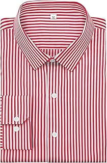 Grade 4 Wrinkle-Resistant Long Sleeve Striped Button-Down Shirt for Men Mens Dress Shirts - Buy now