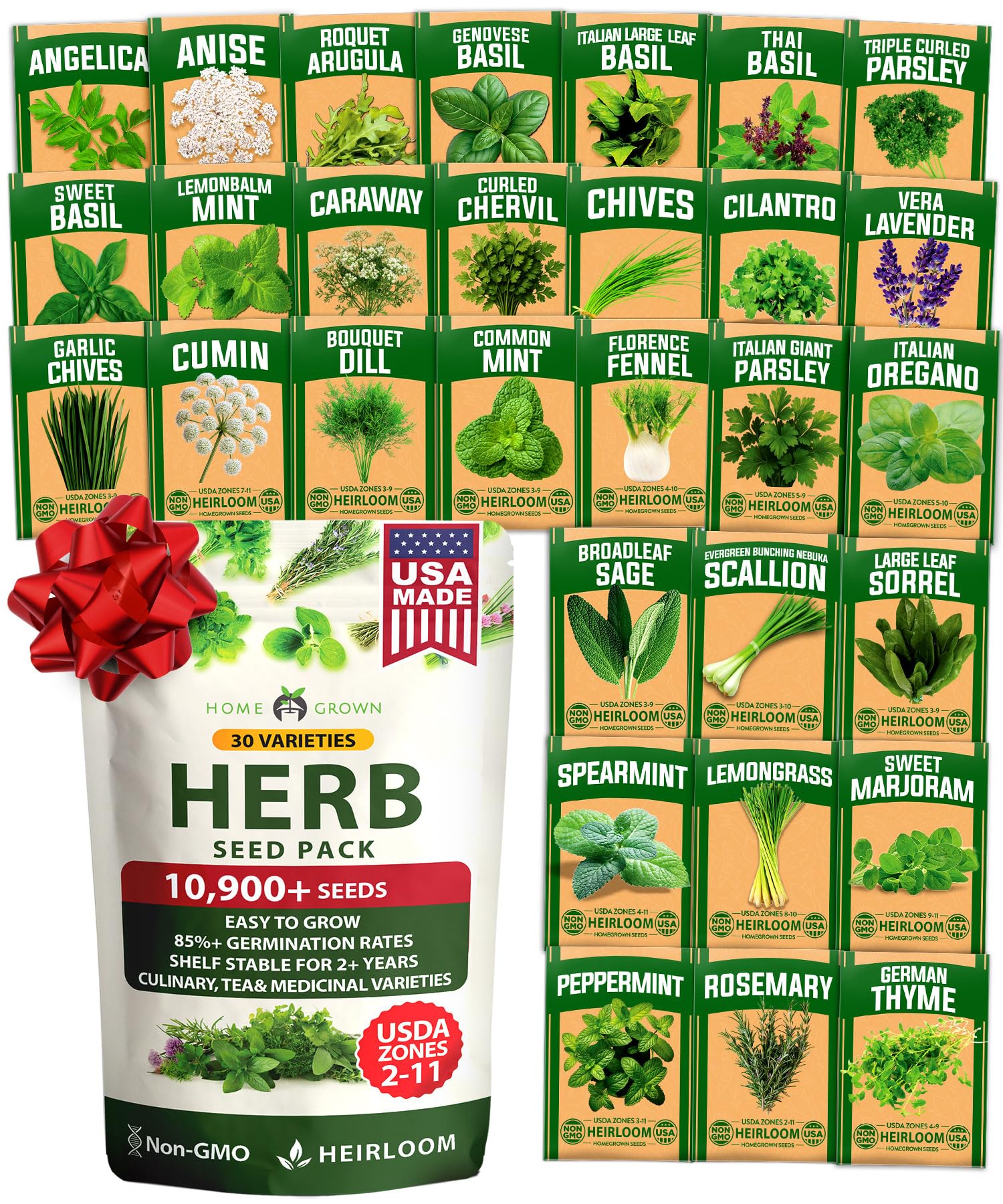 HOME GROWN 30 Herb Seed Vault