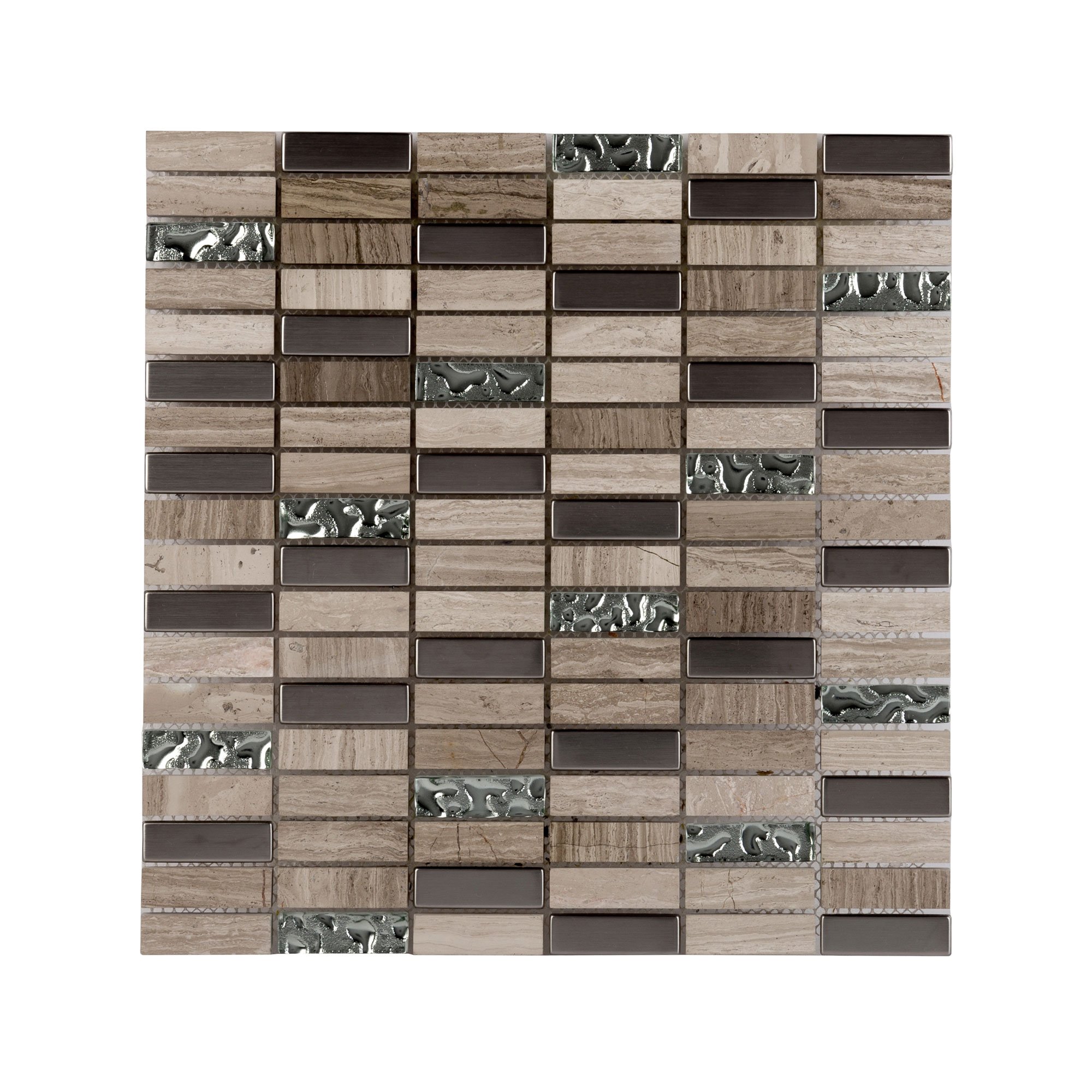 Go Bathrooms Beige Stone Mosaic Tile Sheet | Rectangle Mosaic Tile | 300 X 300 | Bathroom Kitchen Splashback Wall |