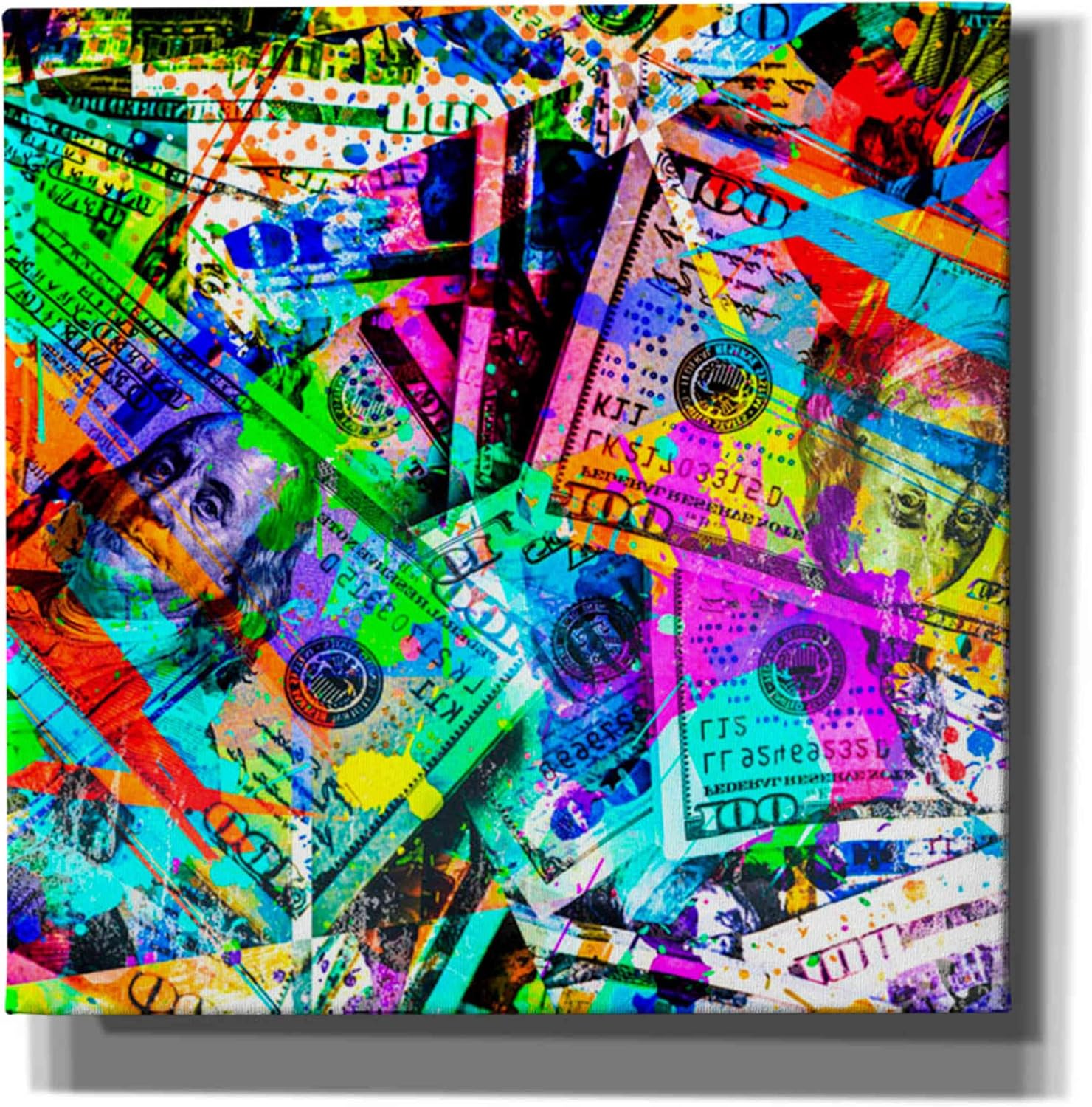 Epic Graffiti 'Dirty Benjamins' Canvas Wall Art, 12"x12"