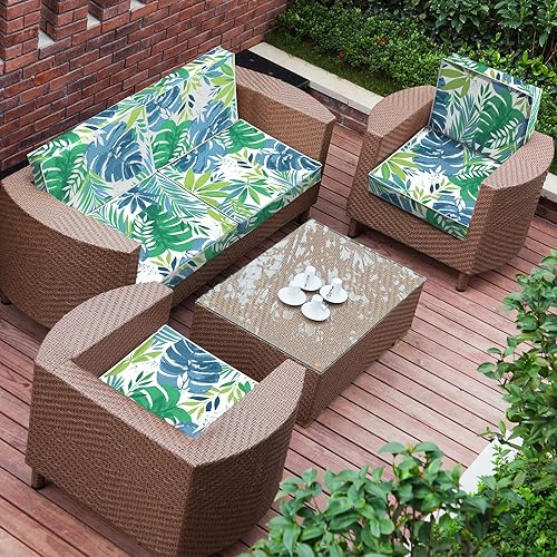 Miniatura 8 de DYTXIII Fundas de cojín de patio de 20 x 20 x 4 pulgadas, fundas de asiento para sillas de exterior solo con cremallera, fundas de cojín resistentes