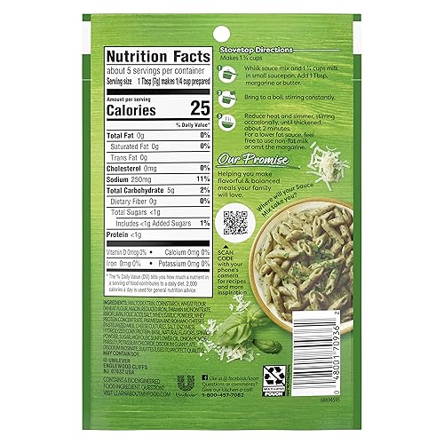 Miniatura 2 de Knorr Salsa para pasta de mezcla de salsa para comidas simples y costados, pesto cremoso sin sabores artificiales, sin Msg añadido de 1.2 onzas, 24