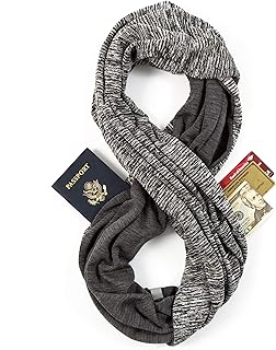 Zero Grid Infinity Scarf with Hidden Pockets Converts to Blanket and Wrap Perfect for Travel