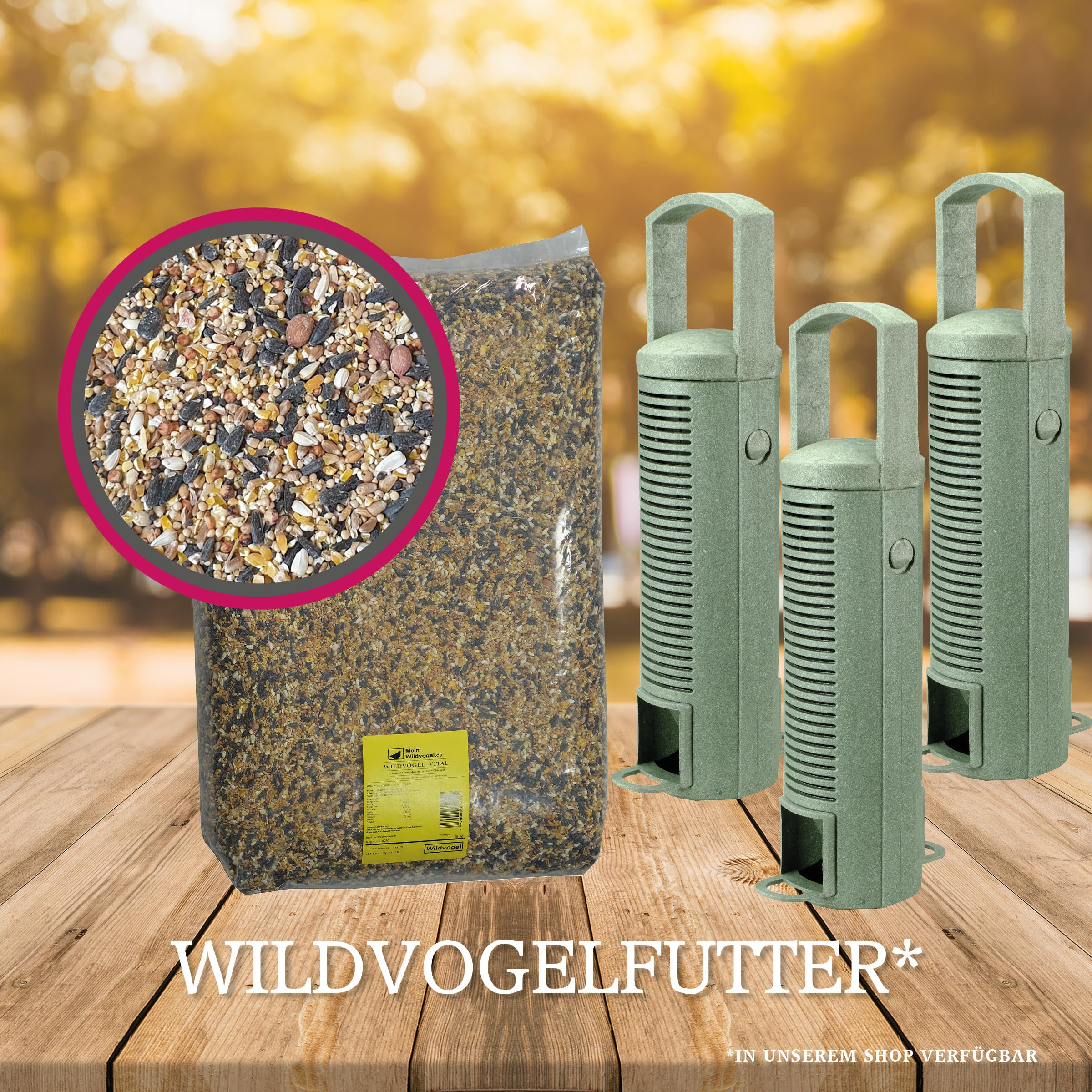 MeinWildvogel - Wildvogel-Vital - Premium Vogelfutter 30 kg XXL - Wildvogelfutter - Streufutter - Ganzjahresfutter für Vögel mit Sonnenblumenkernen & Erdnüssen - Gentechnikfrei & Ambrosia-kontrolliert