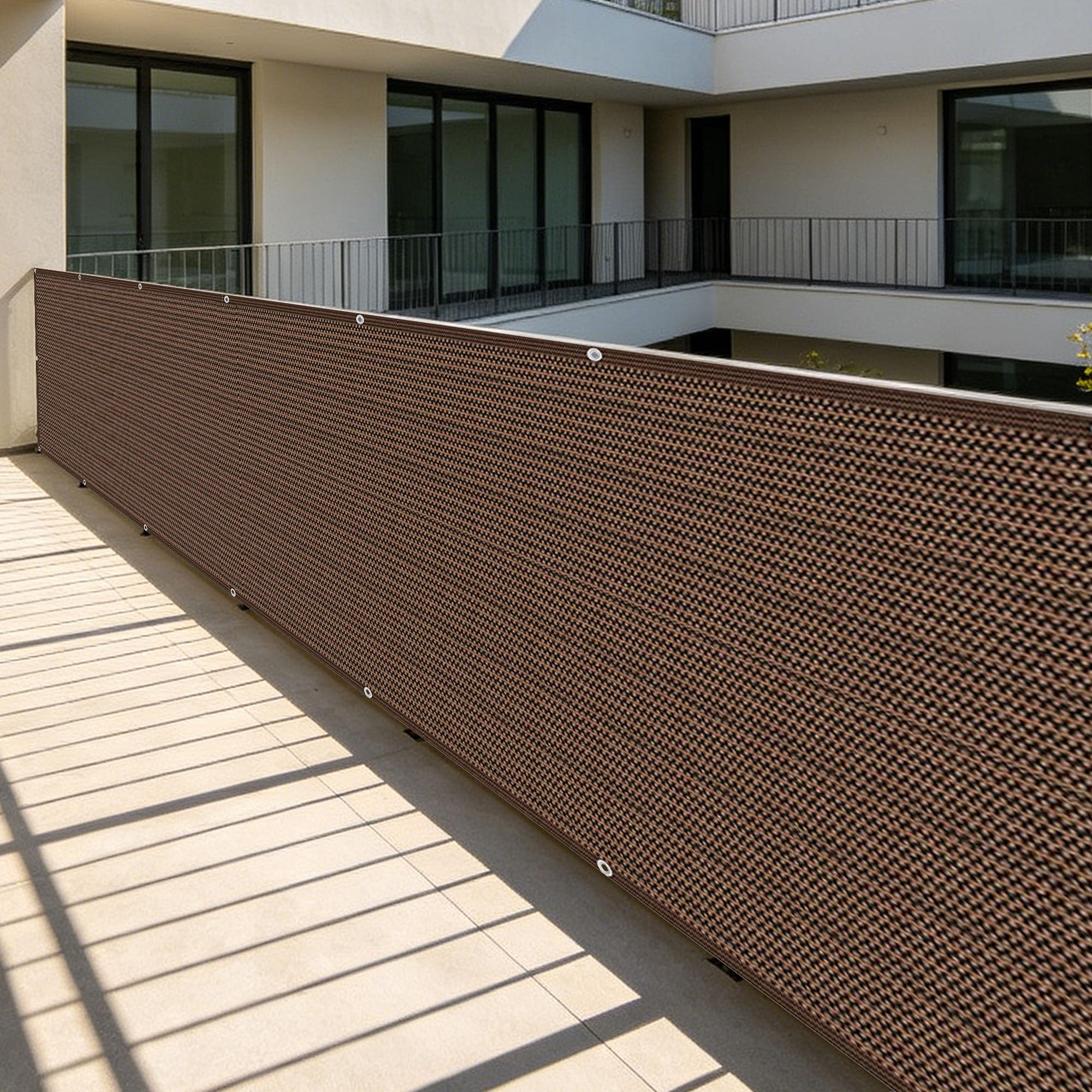 Filet d'ombrage anti-vent fini les poches d'eau bâche brune 1.2x3.3m