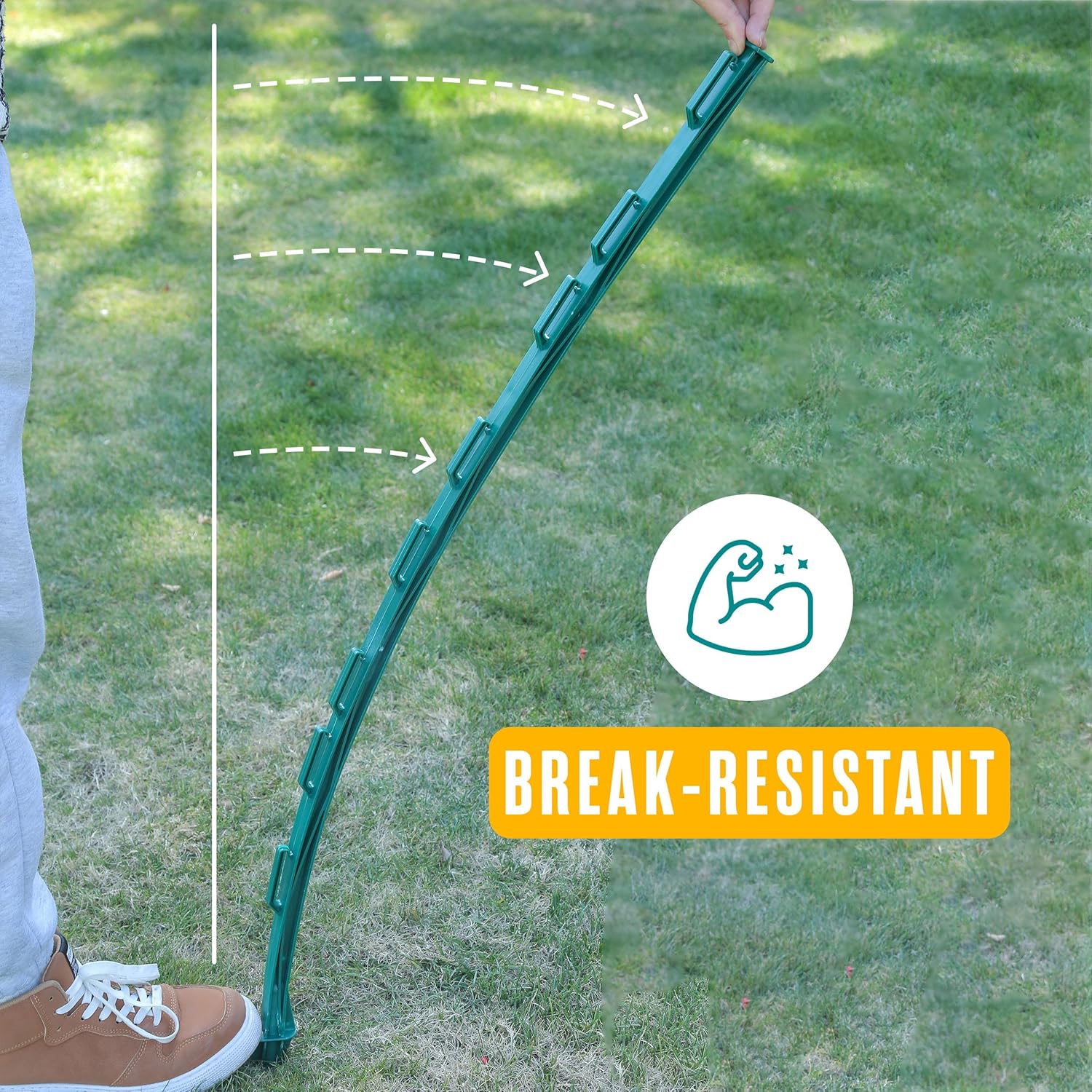 Houseables Electric Fence Posts, Step In Fence Post, Electric Fencing, Garden Stakes, Garden Poles, Kit For Wire Fencing, Deer, Livestock, Temporary, Fiberglass, Plastic, Green, Ground Rod, 4FT, 25 PK