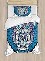 Vista 201 de Ambesonne Juego de funda de edredón de baloncesto, silueta de jugador de baloncesto, promoción de campeonato de competencia de atleta, juego de ropa